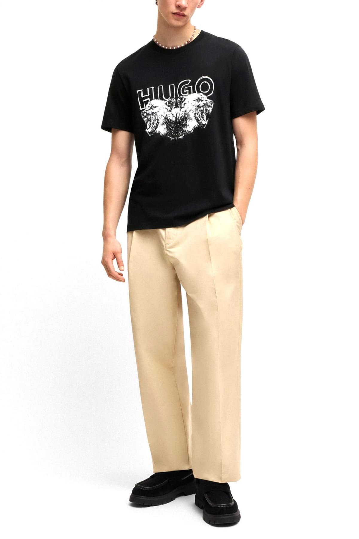 HUGO T-SHIRT DURRO LOGO ΜΑΥΡΟ