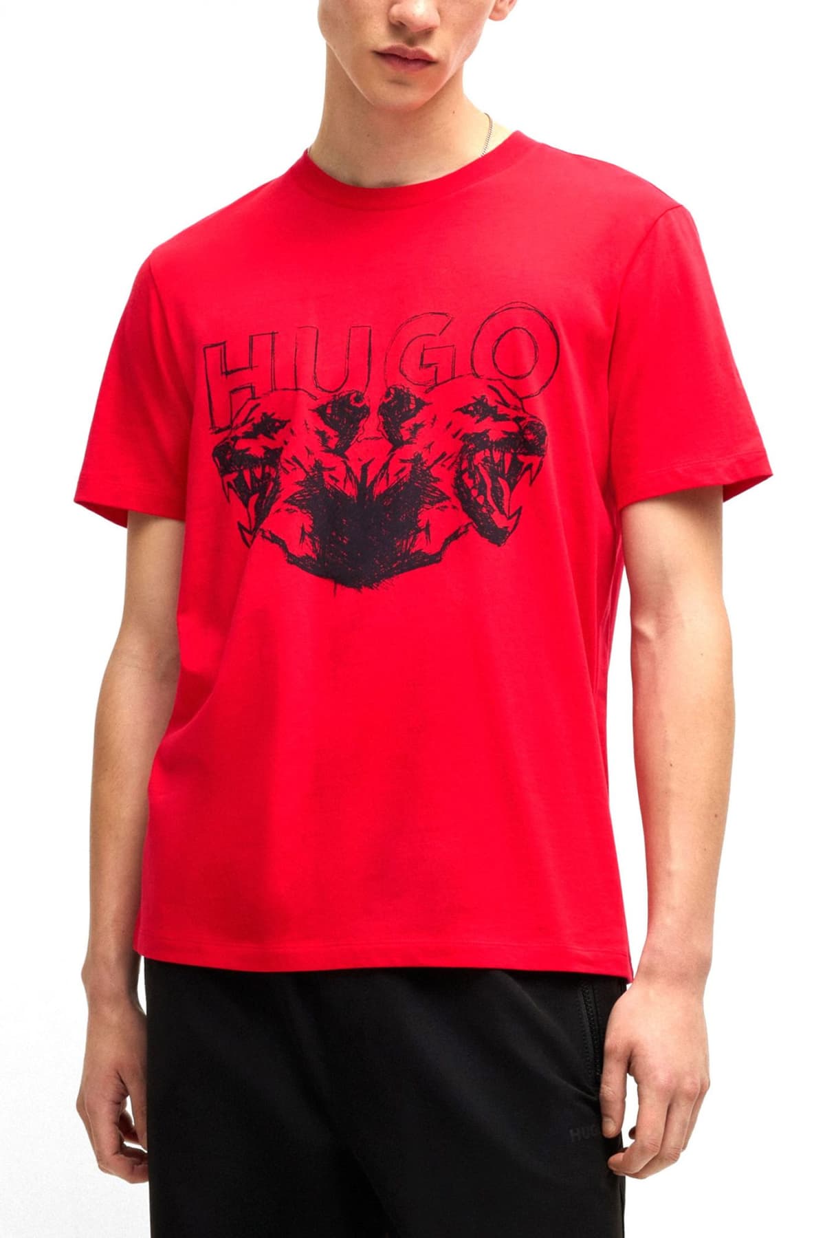 HUGO T-SHIRT DURRO LOGO ΚΟΚΚΙΝΟ