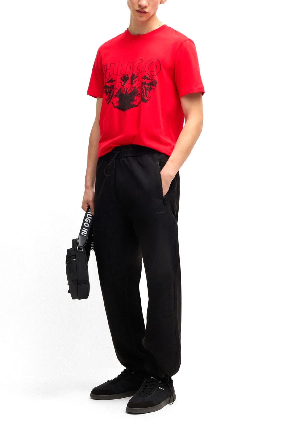 HUGO T-SHIRT DURRO LOGO ΚΟΚΚΙΝΟ