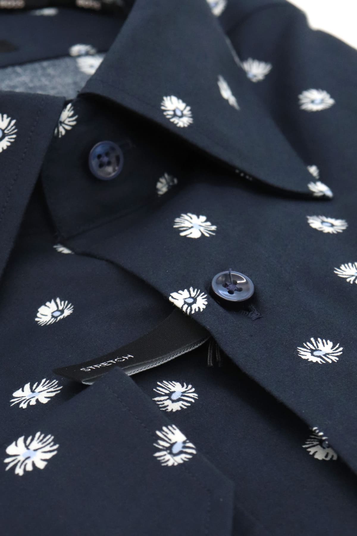 BOSS ΠΟΥΚΑΜΙΣΟ ΜΙΚΡΟΣΧΕΔΙΟ REGULAR FIT STRETCH H-JOE-KENT-C1-214 ΜΠΛΕ