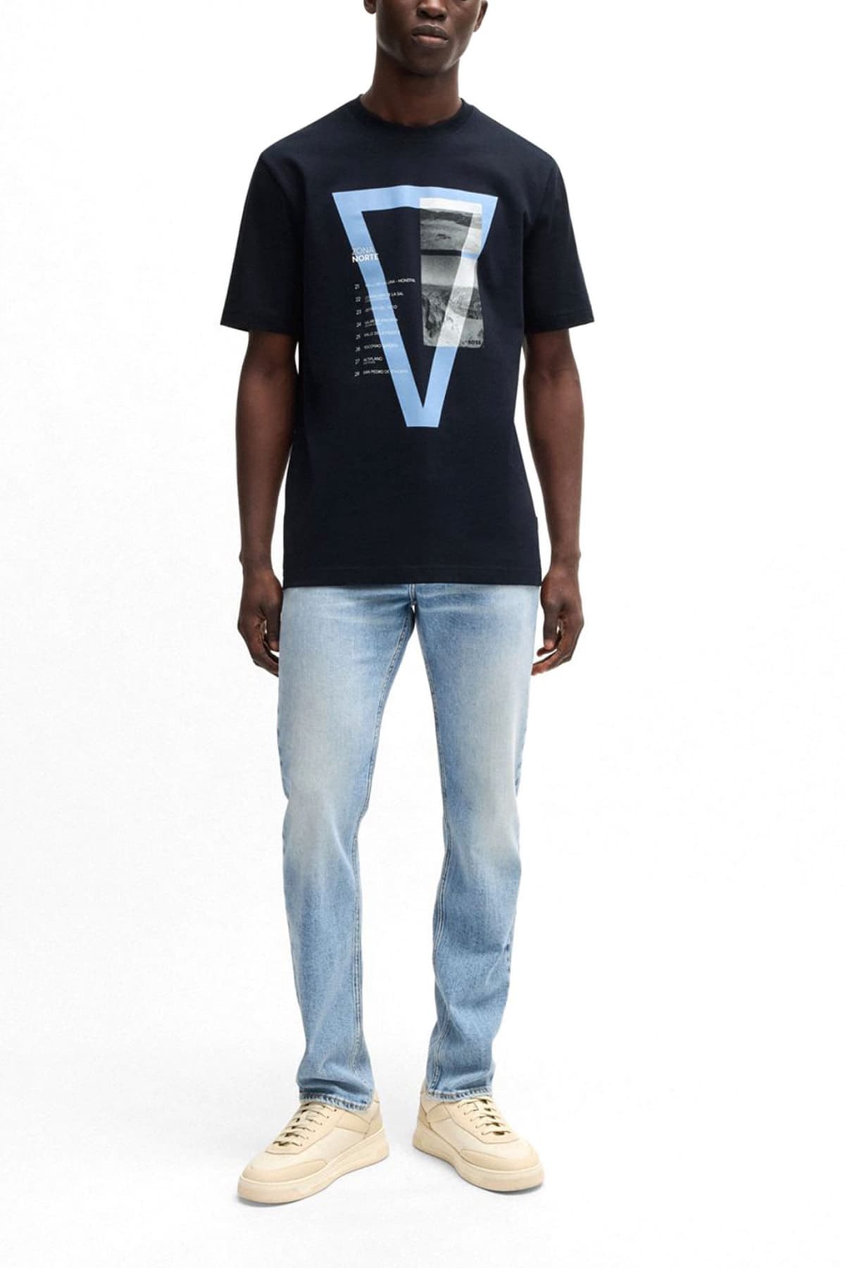 BOSS CASUAL T-SHIRT TE_ONTHEWAY ΜΠΛΕ