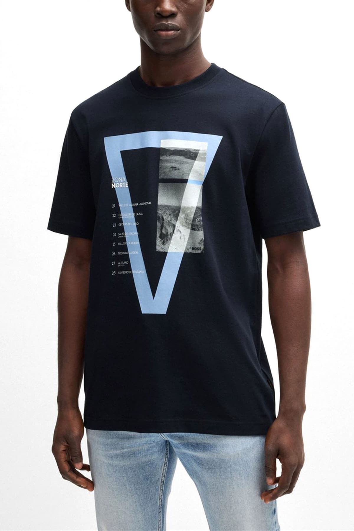 BOSS CASUAL T-SHIRT TE_ONTHEWAY ΜΠΛΕ