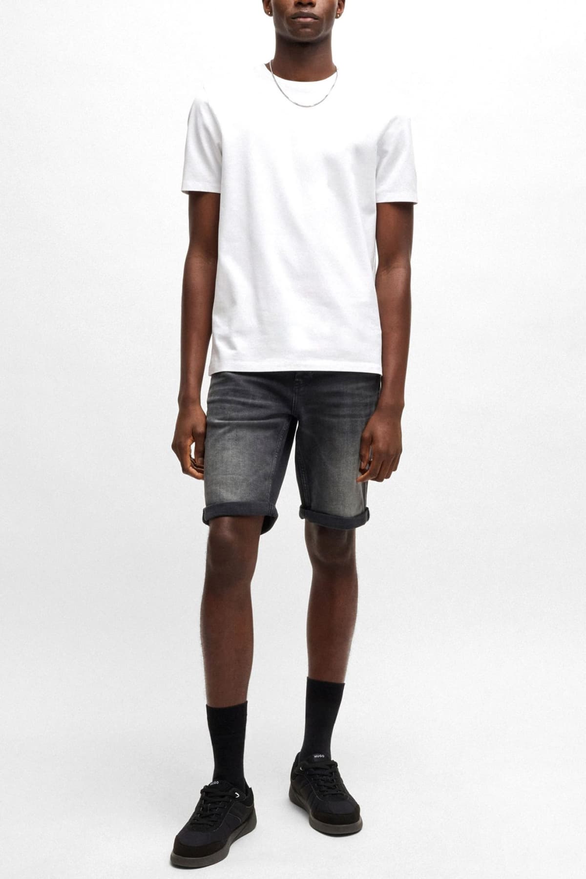 HUGO ΒΕΡΜΟΥΔΑ JEANS HUGO 634/S ΣΚΟΥΡΟ ΓΚΡΙ