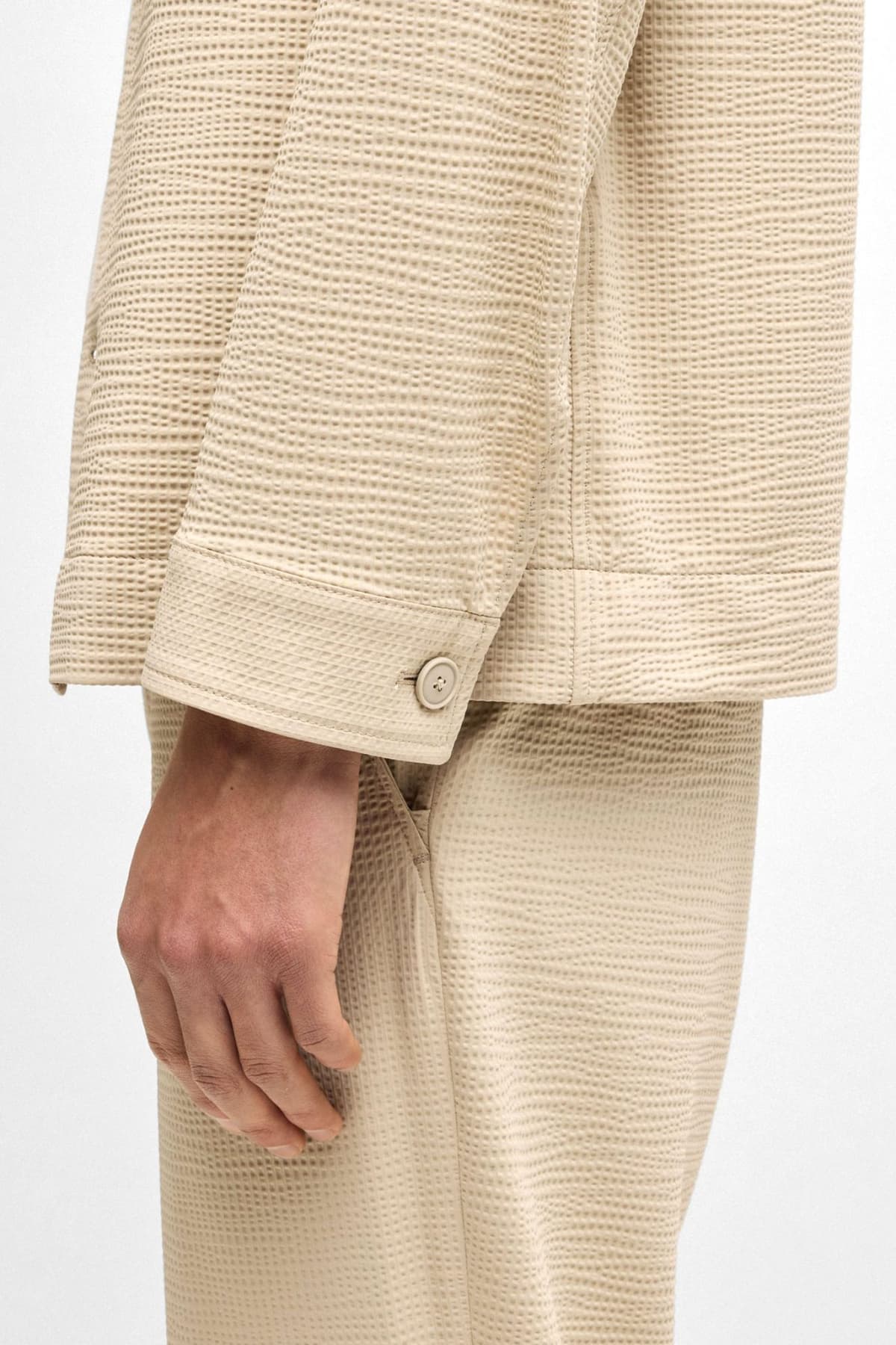 BOSS ΠΟΥΚΑΜΙΣΟ OVERSHIRT ΜΙΚΡΟΣΧΕΔΙΟ P-CARPER-J-2P-WG-252 ΜΠΕΖ