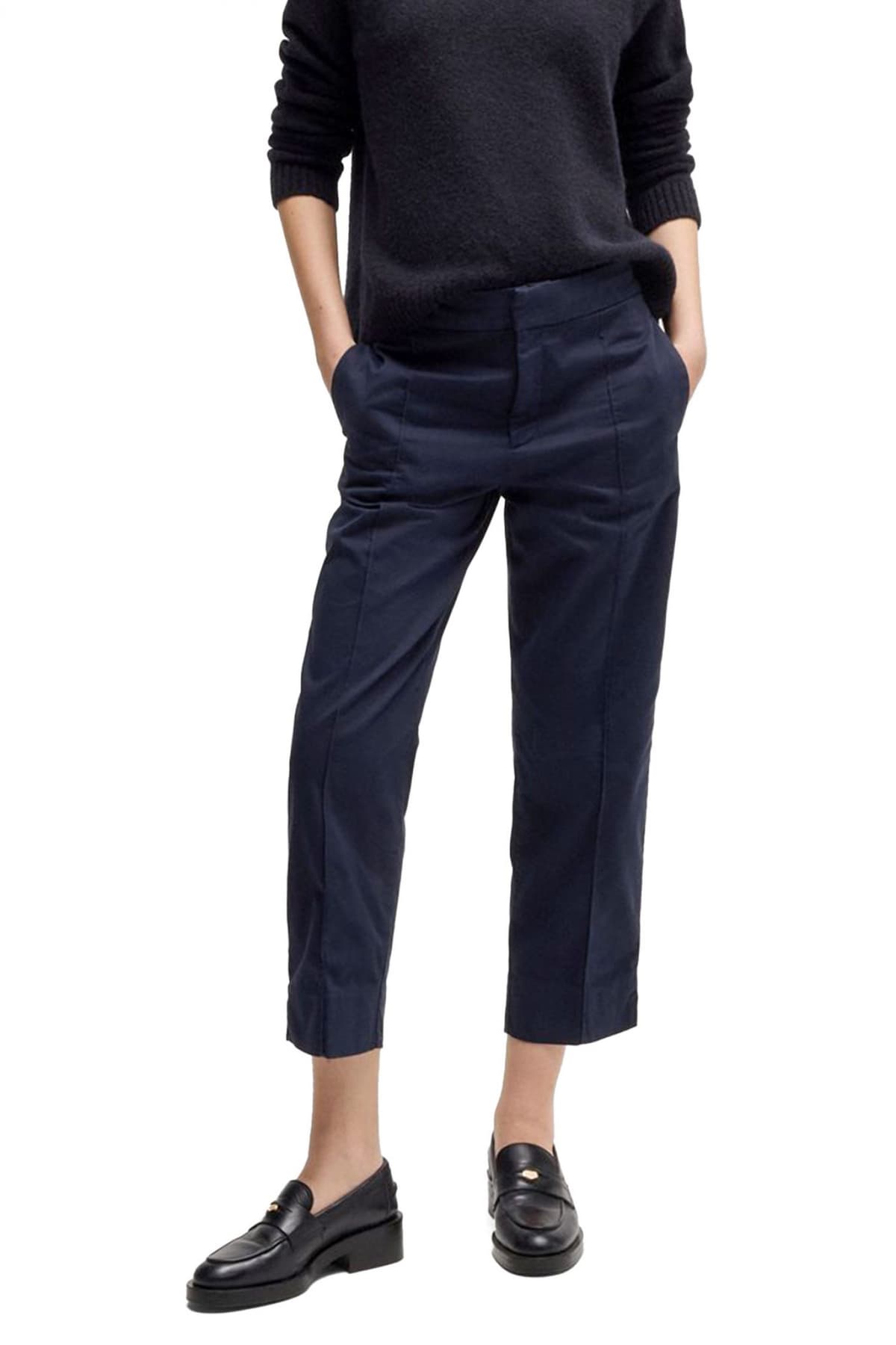 BOSS CASUAL ΠΑΝΤΕΛΟΝΙ CHINO C_TERESITA1-D ΣΚΟΥΡΟ ΜΠΛΕ