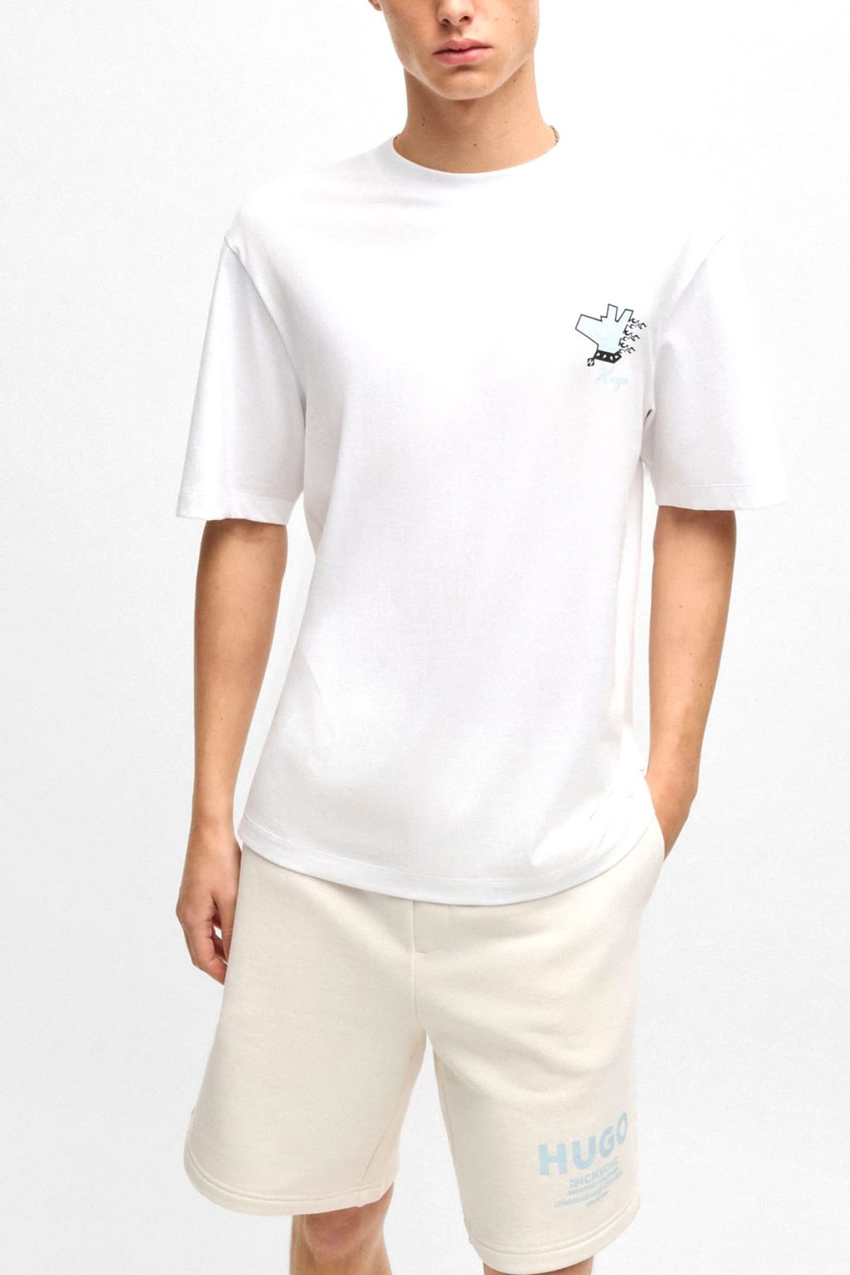 HUGO BLUE T-SHIRT NEBULOP ΛΕΥΚΟ