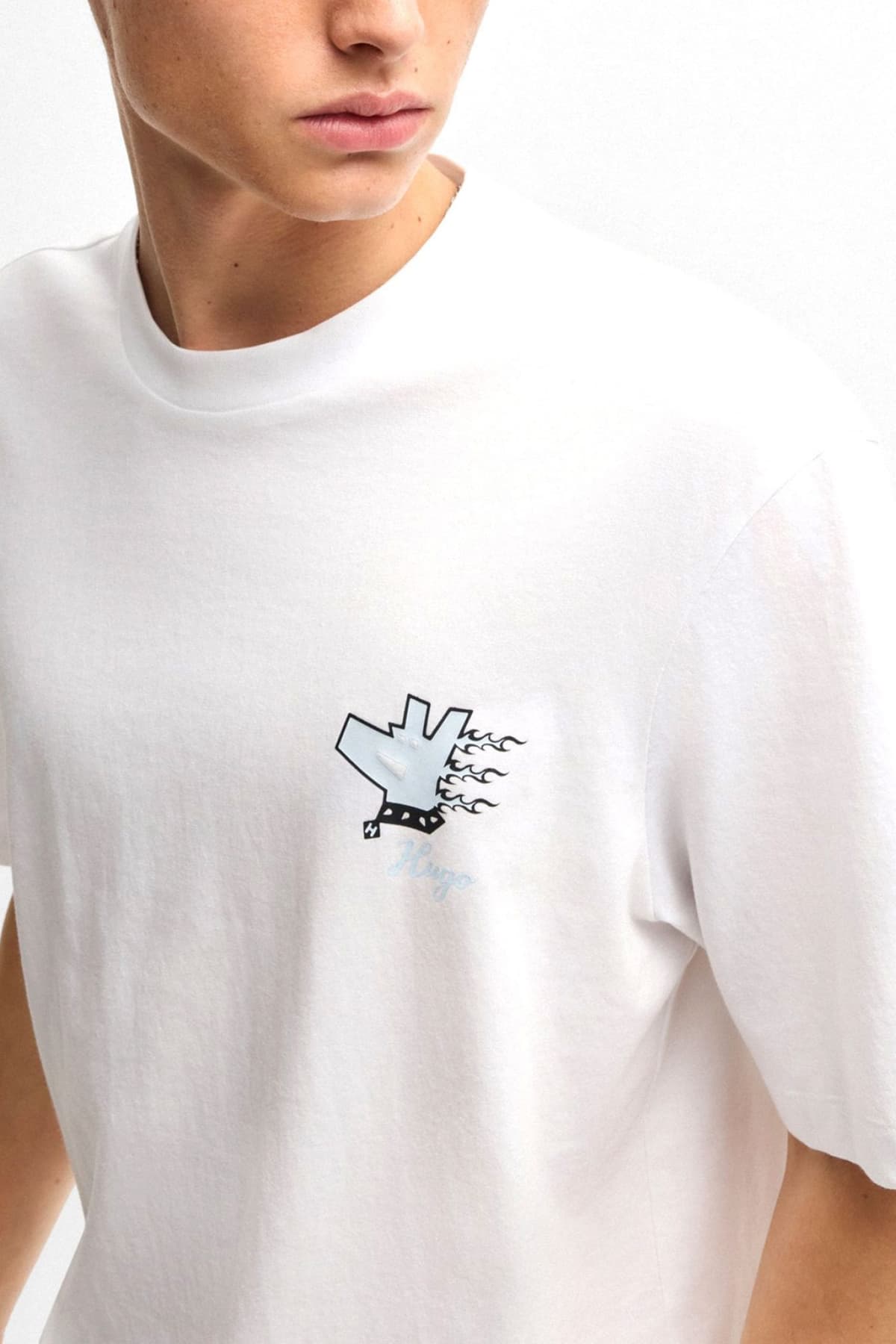 HUGO BLUE T-SHIRT NEBULOP ΛΕΥΚΟ