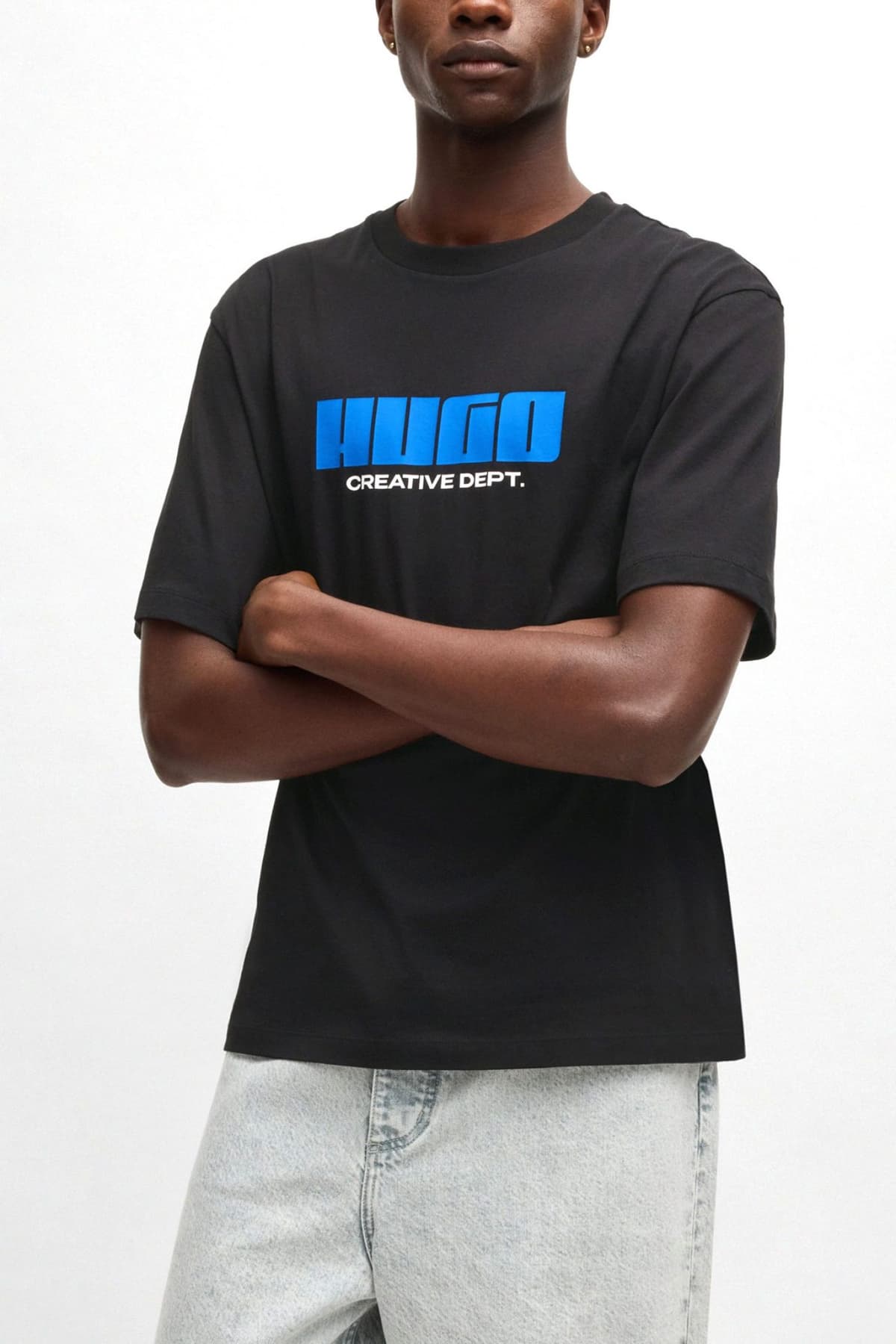 HUGO BLUE T-SHIRT NEWROMI ΜΑΥΡΟ