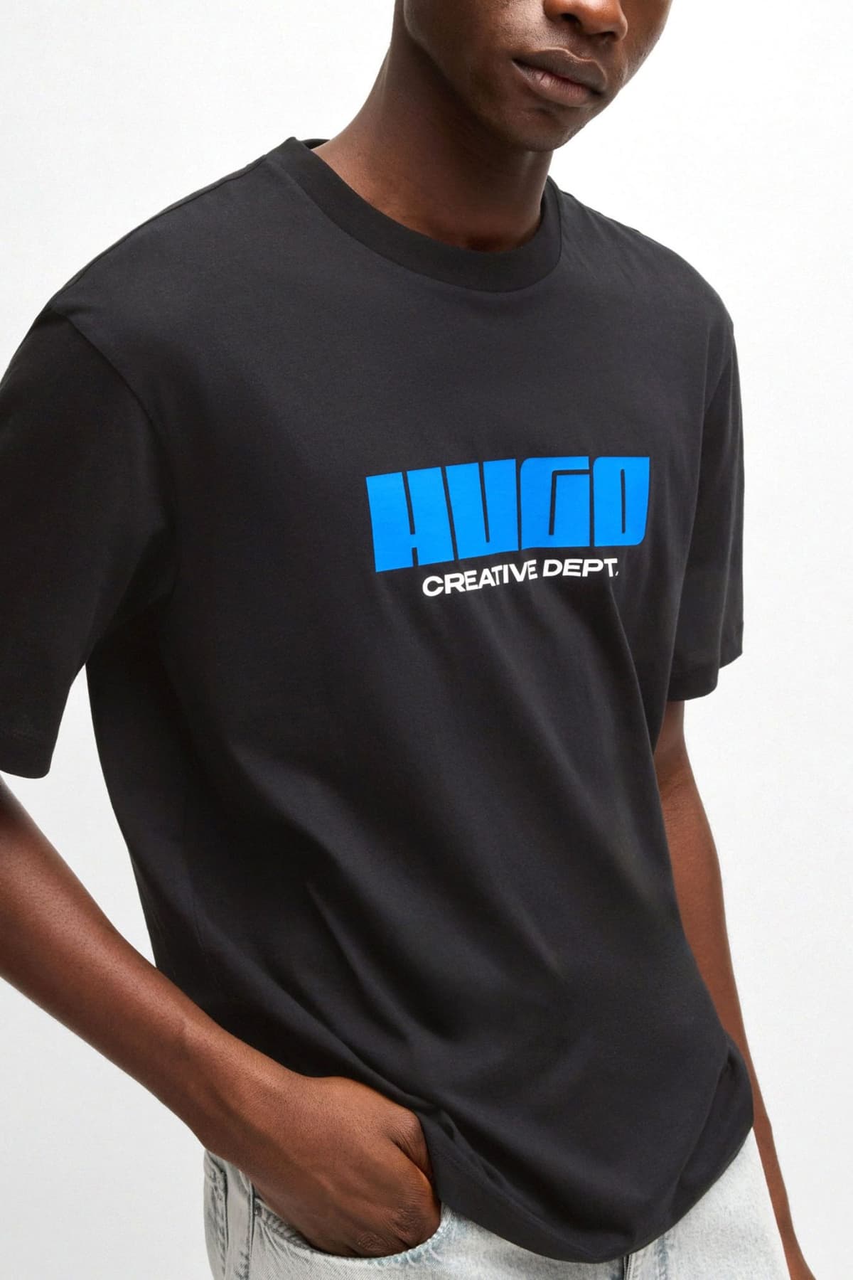 HUGO BLUE T-SHIRT NEWROMI ΜΑΥΡΟ