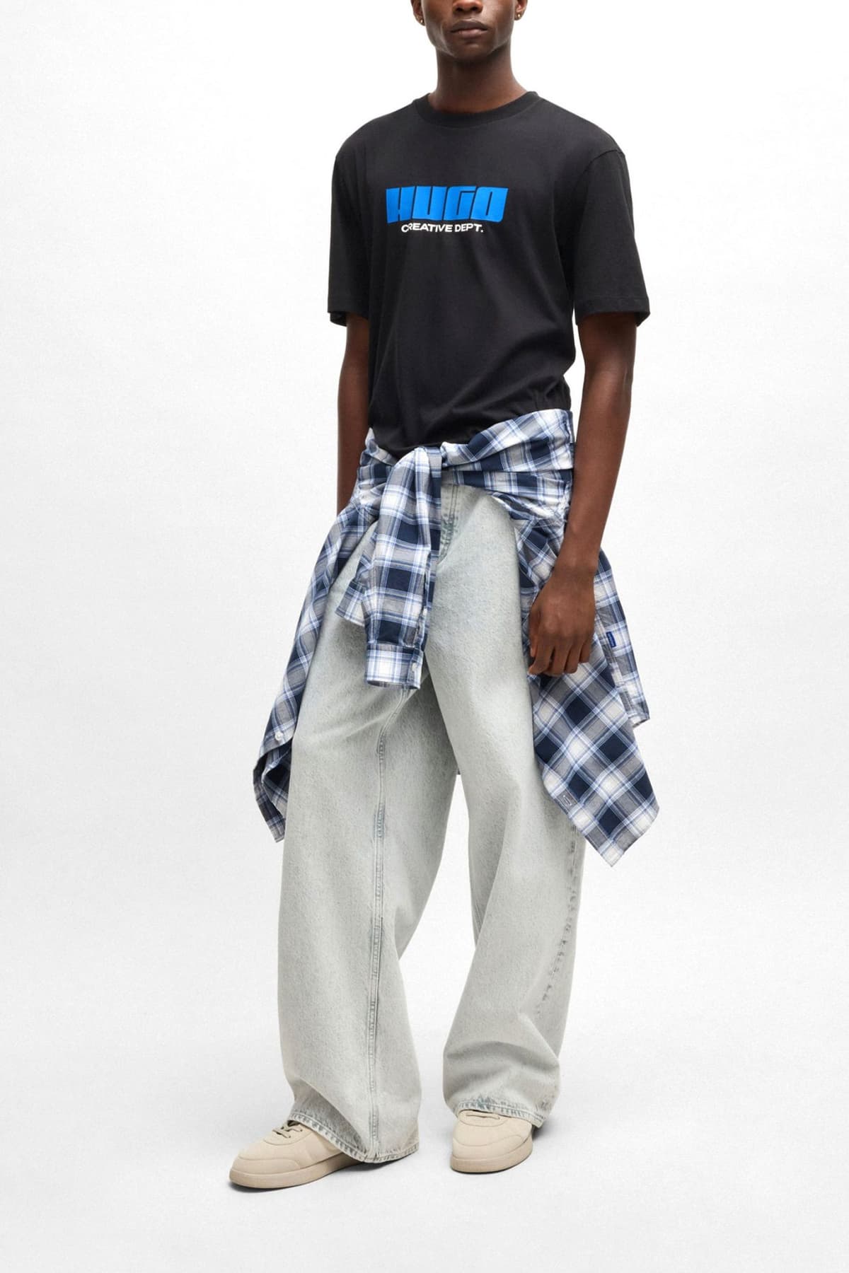 HUGO BLUE T-SHIRT NEWROMI ΜΑΥΡΟ