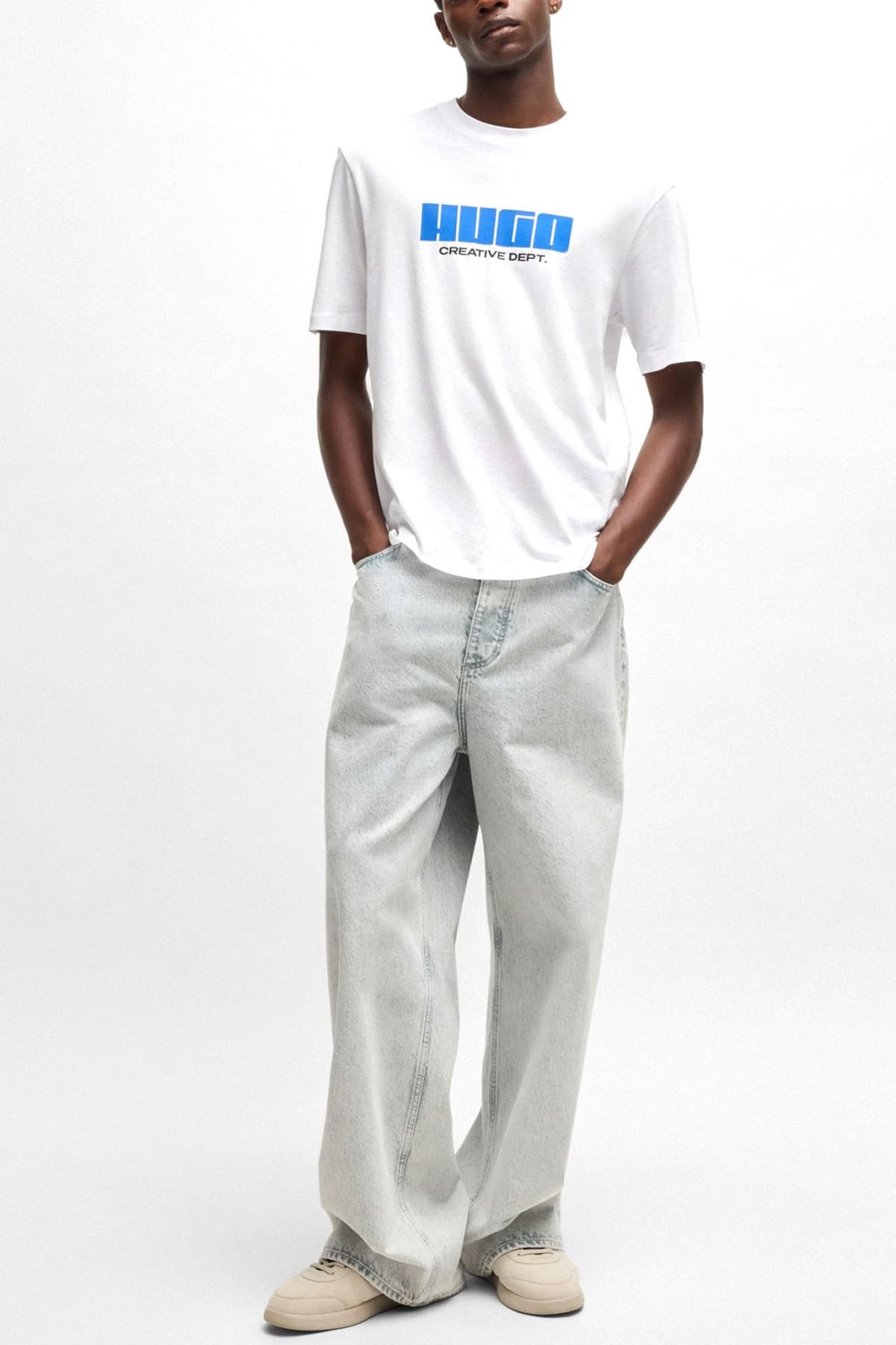 HUGO BLUE T-SHIRT NEWROMI ΛΕΥΚΟ