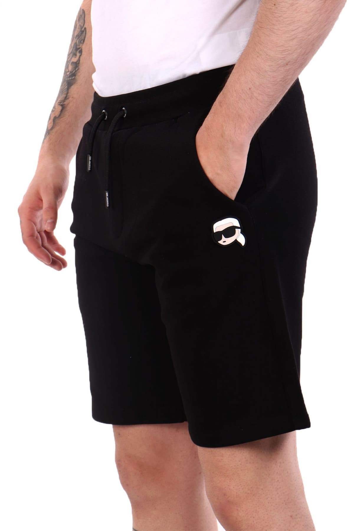 KARL LAGERFELD ΒΕΡΜΟΥΔΑ ΦΟΥΤΕΡ LOGO ΜΑΥΡΟ