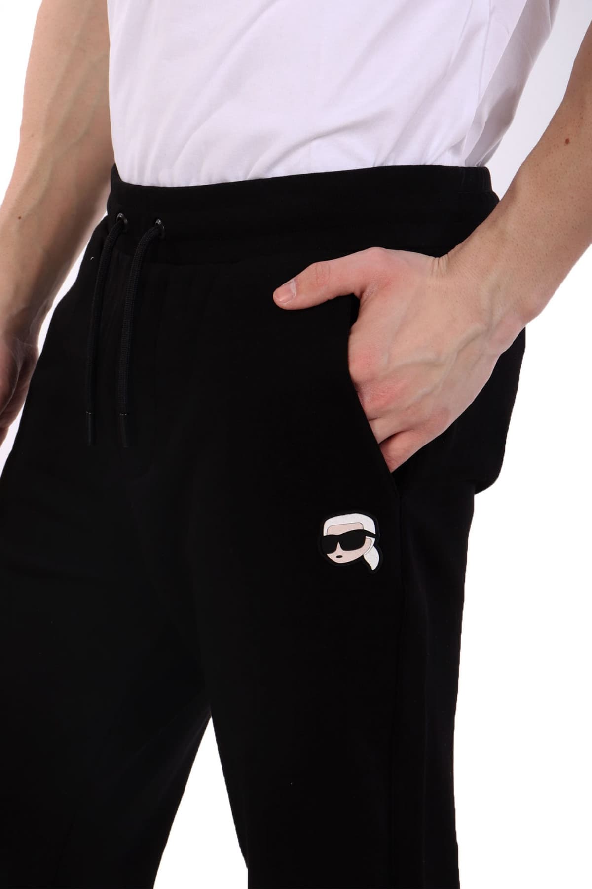 KARL LAGERFELD ΠΑΝΤΕΛΟΝΙ ΦΟΡΜΑ LOGO ΜΑΥΡΟ