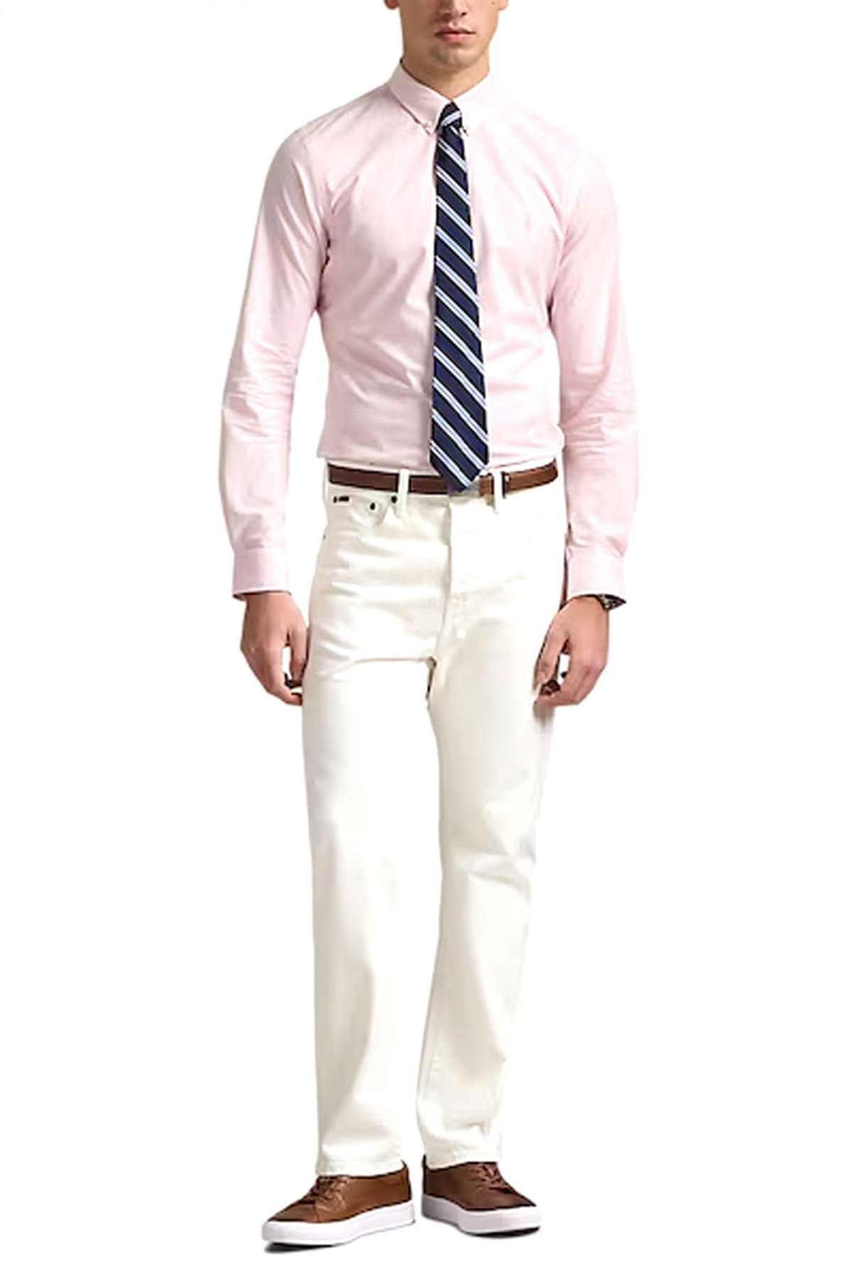 RALPH LAUREN ΠΟΥΚΑΜΙΣΟ ΚΑΡΩ BUTTON DOWN CUSTOM FIT ΡΟΖ-ΛΕΥΚΟ