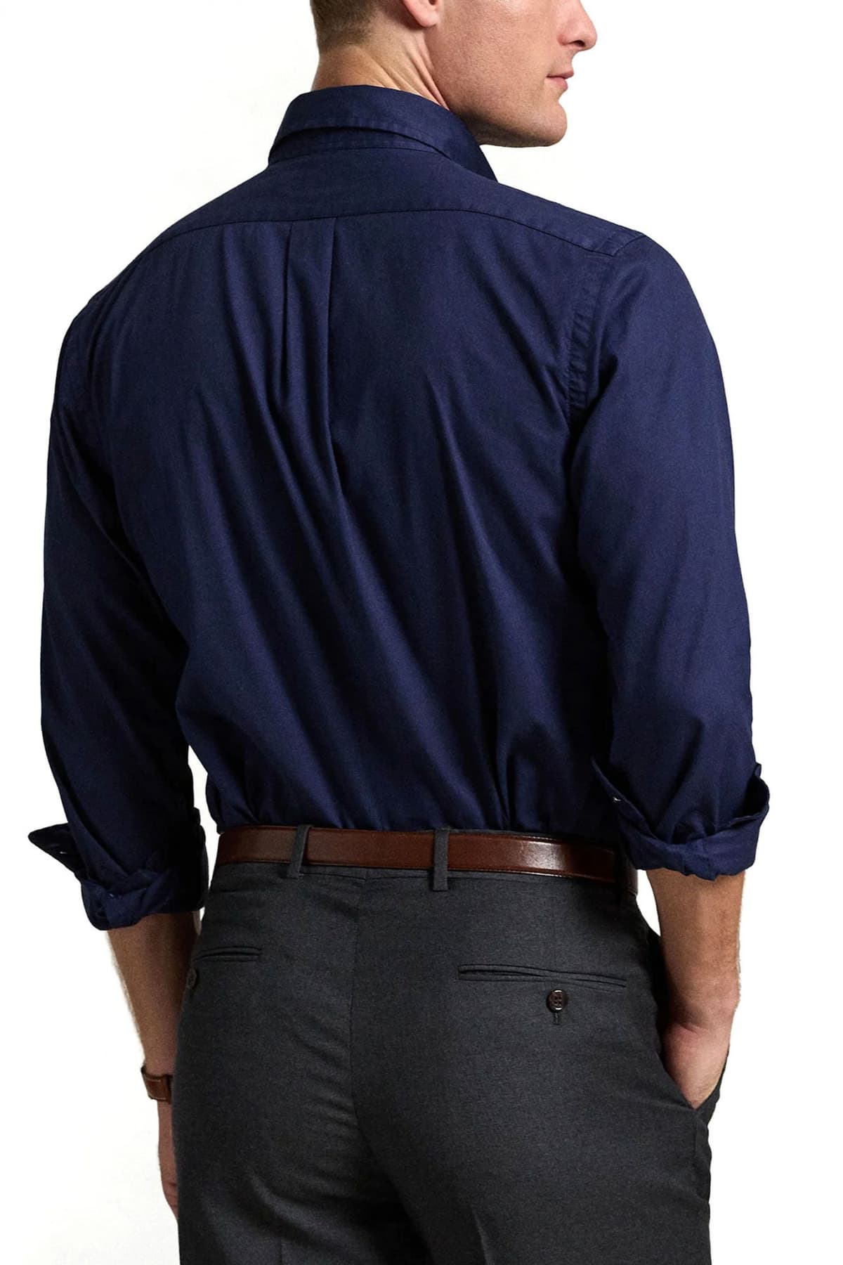 RALPH LAUREN ΠΟΥΚΑΜΙΣΟ BUTTON DOWN CUSTOM FIT FEATHER WEGHT TWILL ΜΠΛΕ