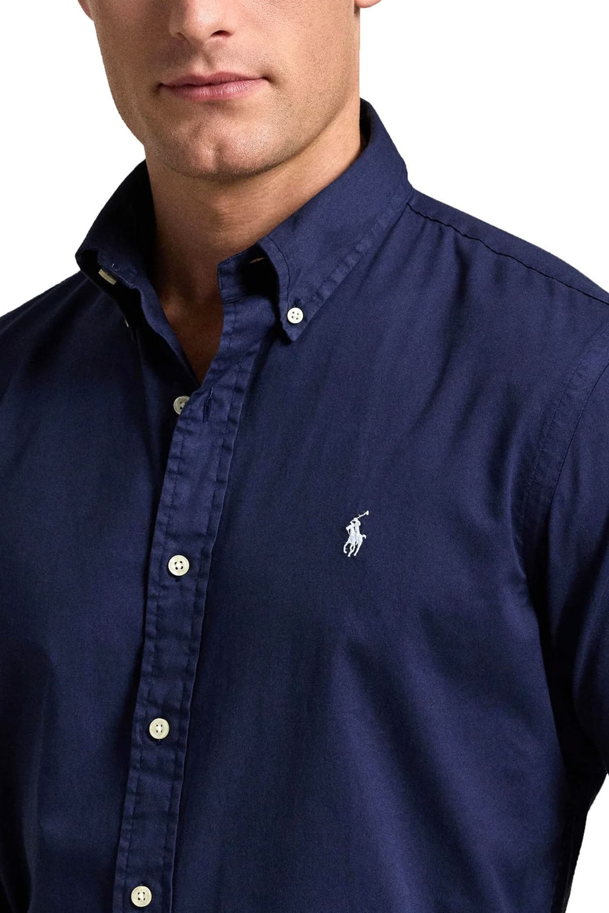 RALPH LAUREN ΠΟΥΚΑΜΙΣΟ BUTTON DOWN CUSTOM FIT FEATHER WEGHT TWILL ΜΠΛΕ