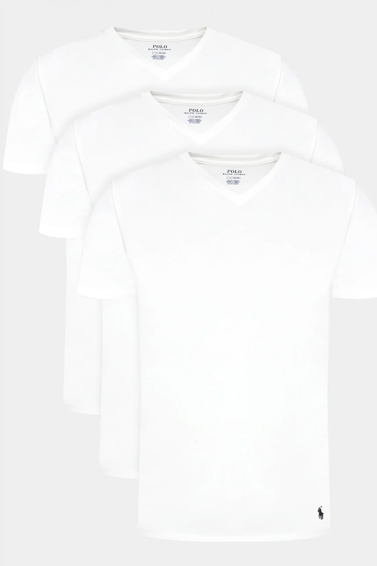 RALPH LAUREN UNDERWEAR ΕΣΩΡΟΥΧΟ ΣΕΤ 3PACK T-SHIRT COTTON V-NECKS ΛΕΥΚΟ