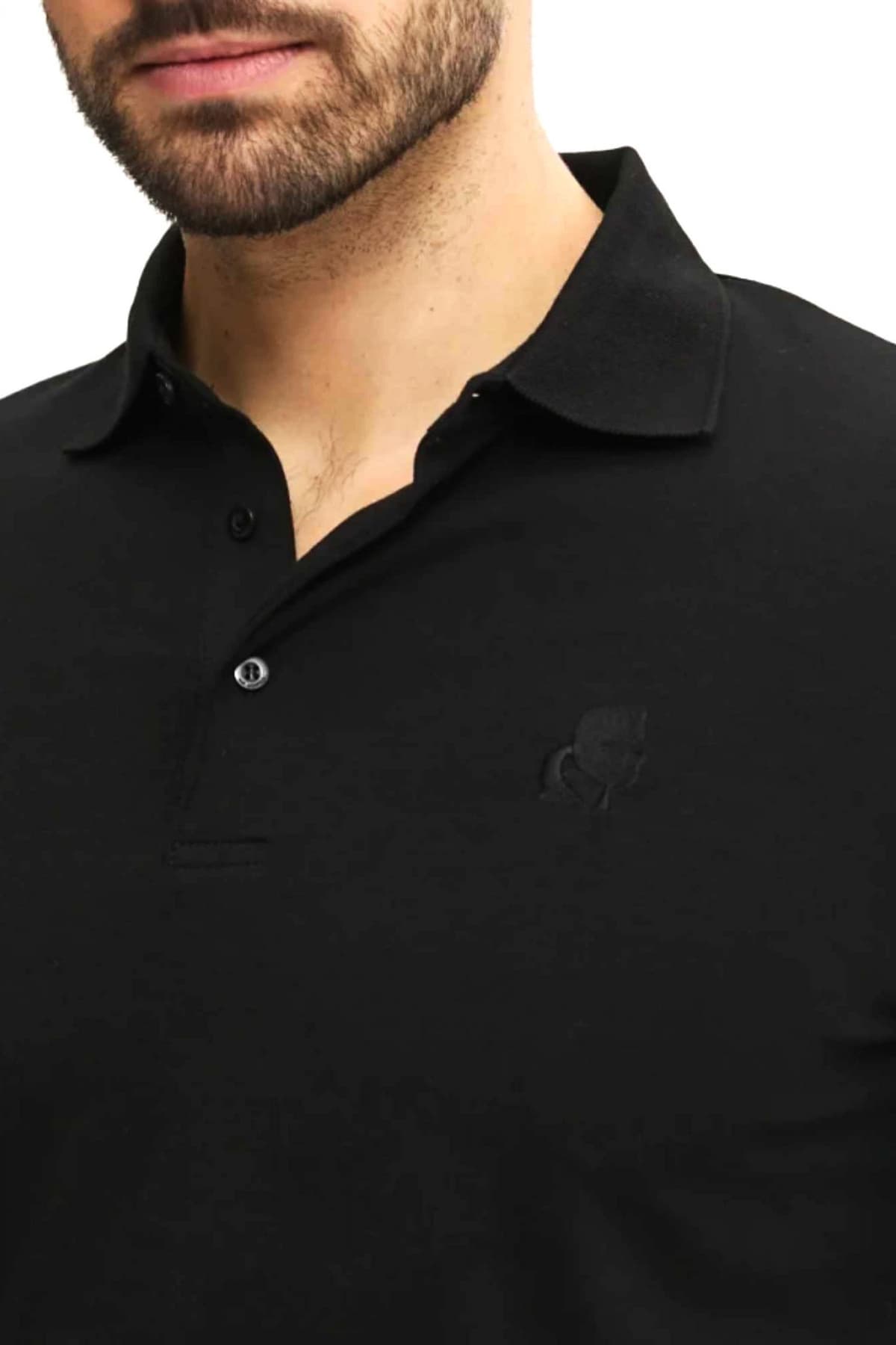 KARL LAGERFELD POLO LOGO ΜΑΥΡΟ