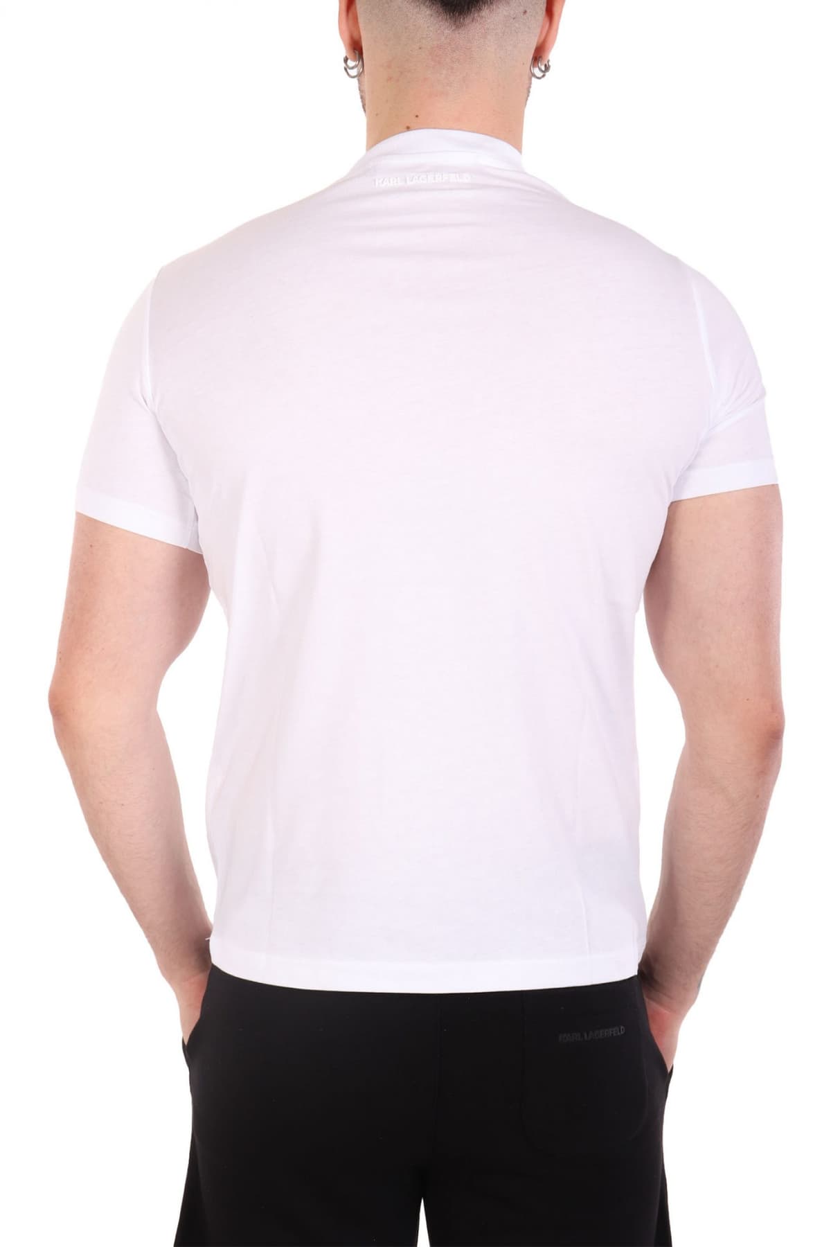 KARL LAGERFELD T-SHIRT VNECK LOGO ΛΕΥΚΟ