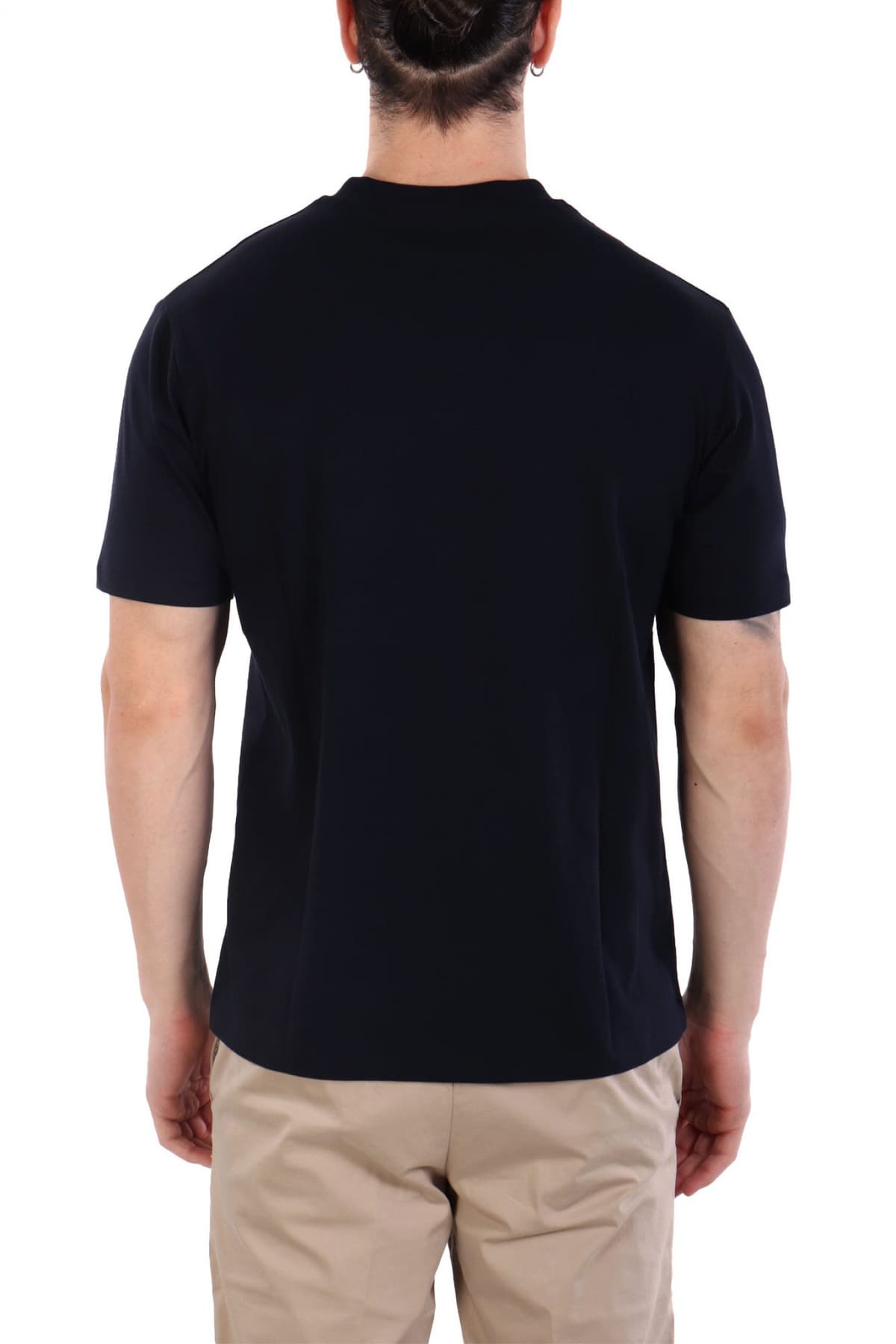 KARL LAGERFELD T-SHIRT CREW NECK LOGO ΜΠΛΕ