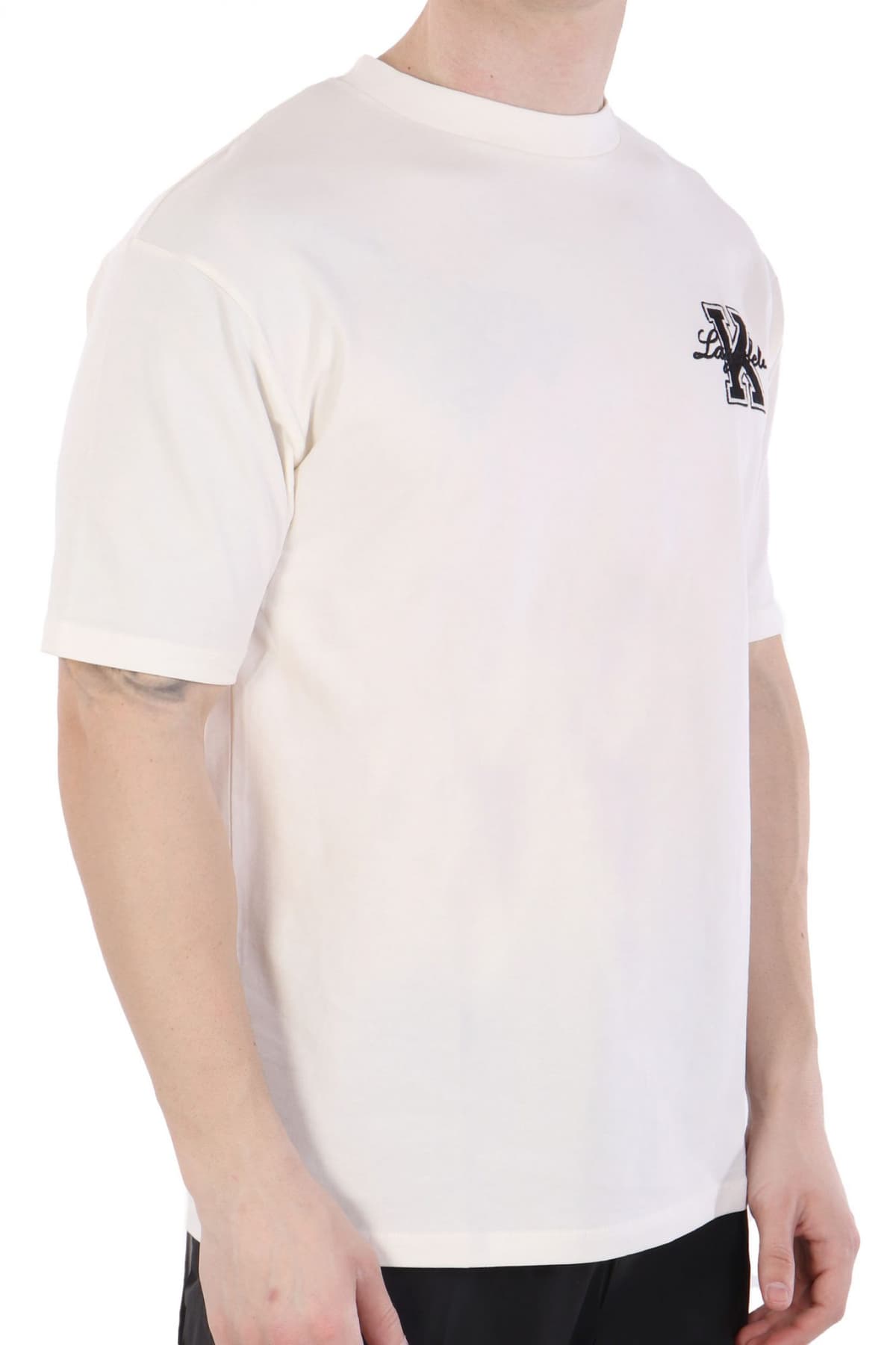 KARL LAGERFELD T-SHIRT CREW NECK LOGO ΕΚΡΟΥ