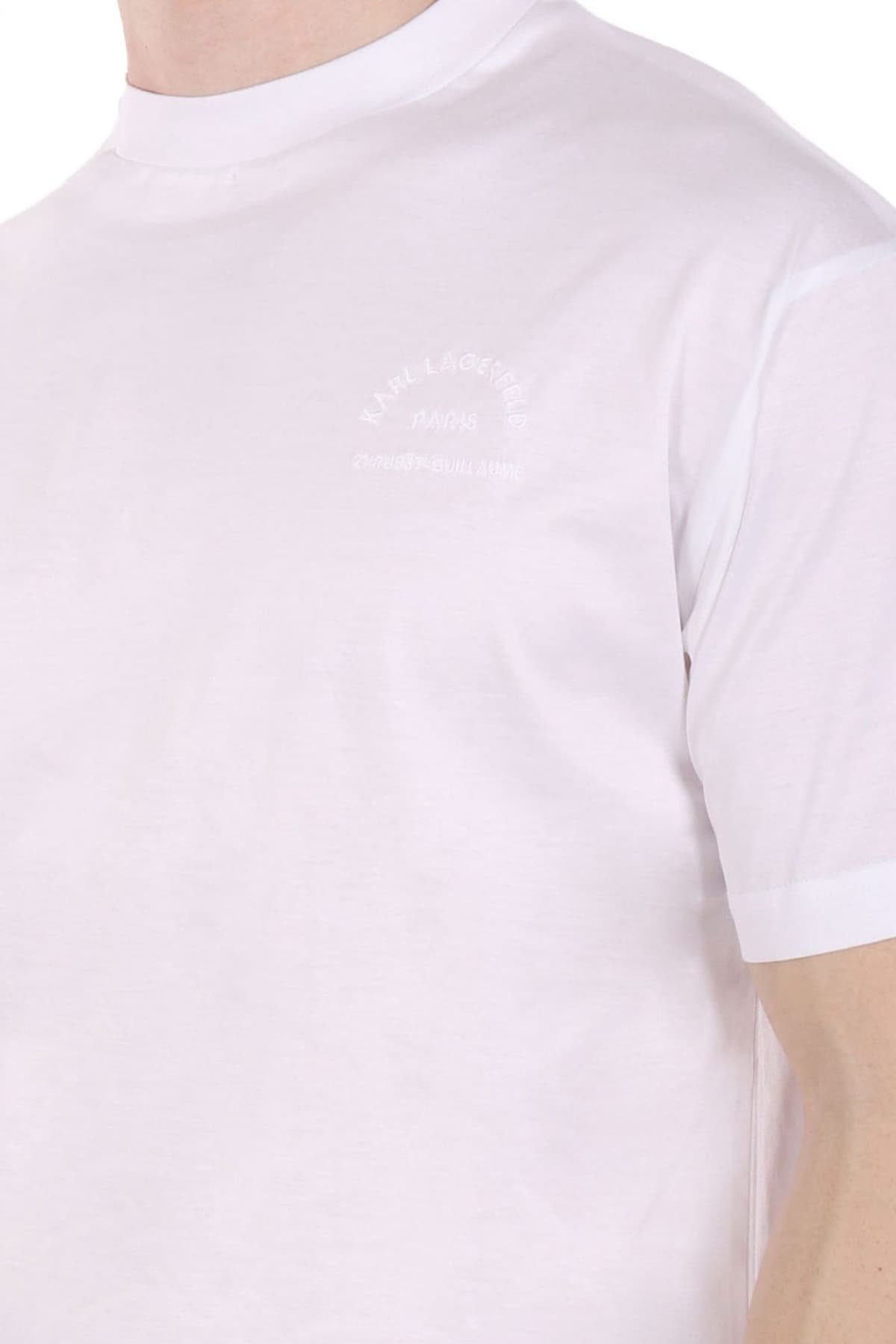 KARL LAGERFELD T-SHIRT CREW NECK LOGO ΛΕΥΚΟ