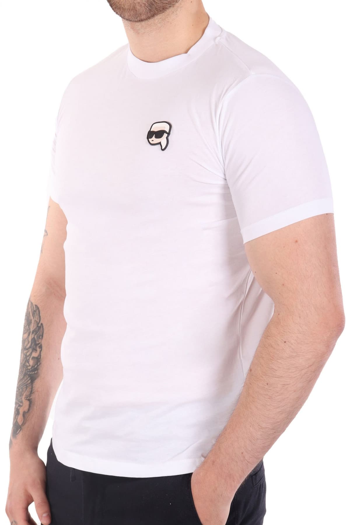 KARL LAGERFELD T-SHIRT LOGO ΛΕΥΚΟ