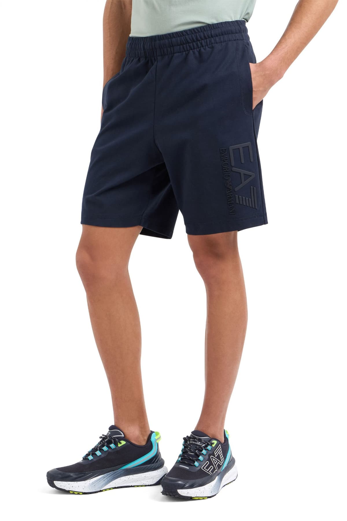 ARMANI 7 ΒΕΡΜΟΥΔΑ ΦΟΥΤΕΡ LOGO ΜΠΛΕ