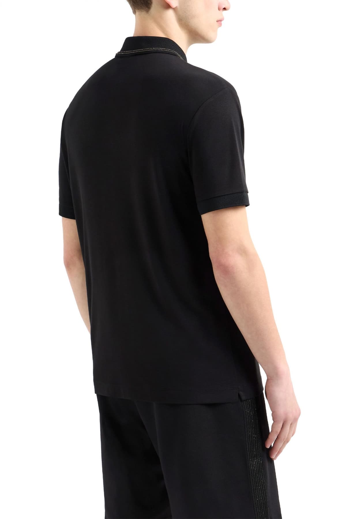 ARMANI 7 POLO METALLIC BUTTONS LOGO ΜΑΥΡΟ