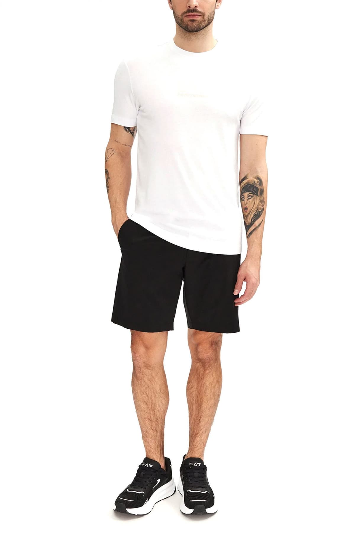 ARMANI 7 T-SHIRT GOLD LOGO ΛΕΥΚΟ