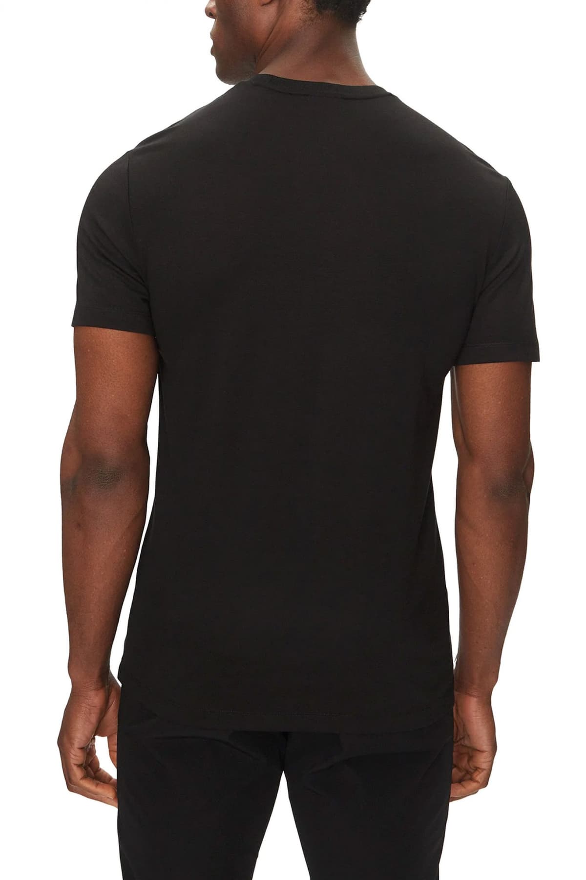 ARMANI 7 T-SHIRT SILVER LOGO ΜΑΥΡΟ