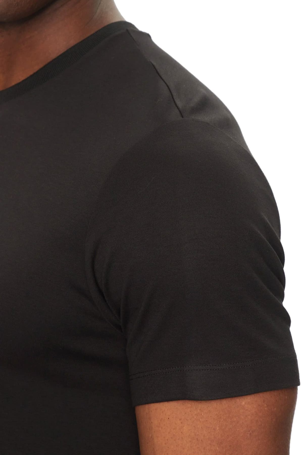 ARMANI 7 T-SHIRT SILVER LOGO ΜΑΥΡΟ