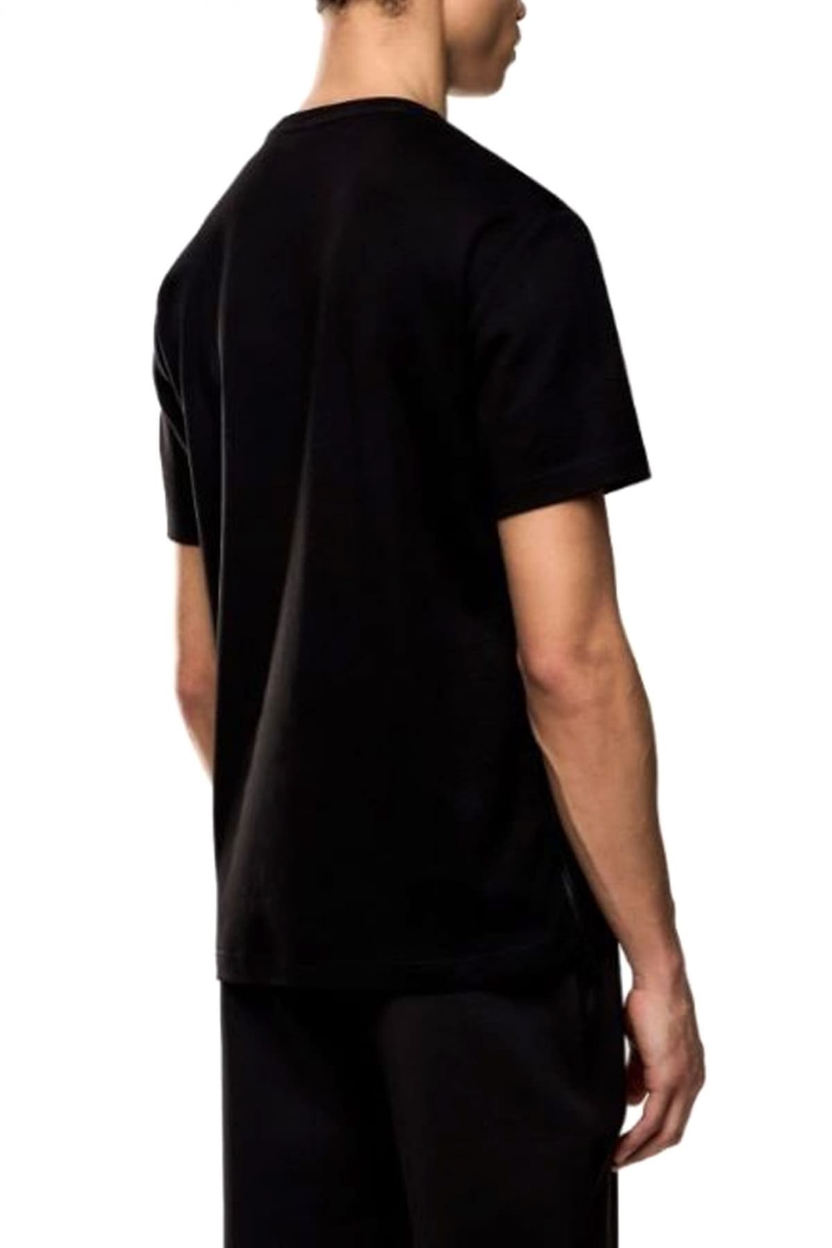 ARMANI 7 T-SHIRT LOGO SIDE ZIP ΜΑΥΡΟ