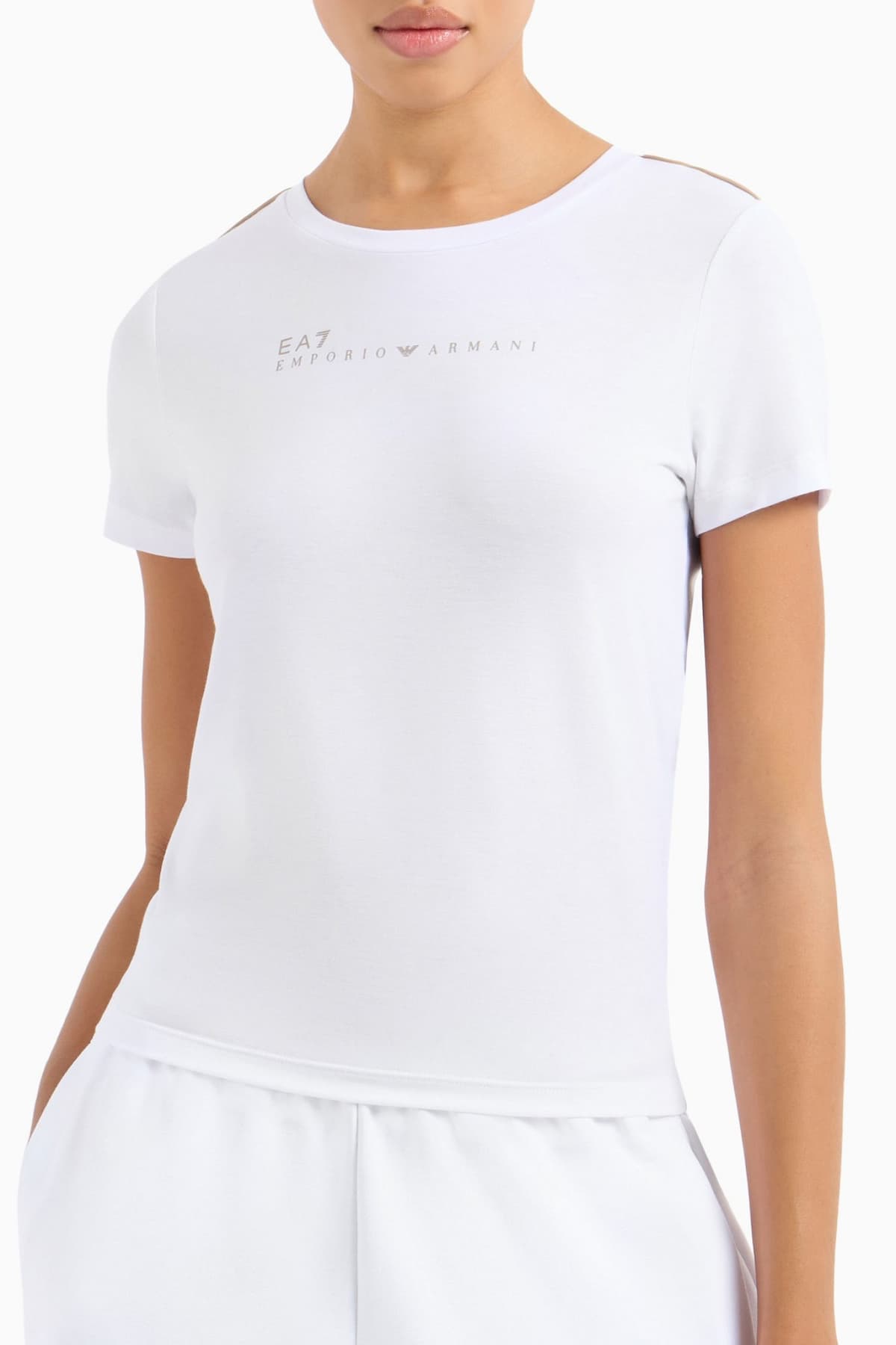 ARMANI 7 T-SHIRT LOGO ΛΕΥΚΟ