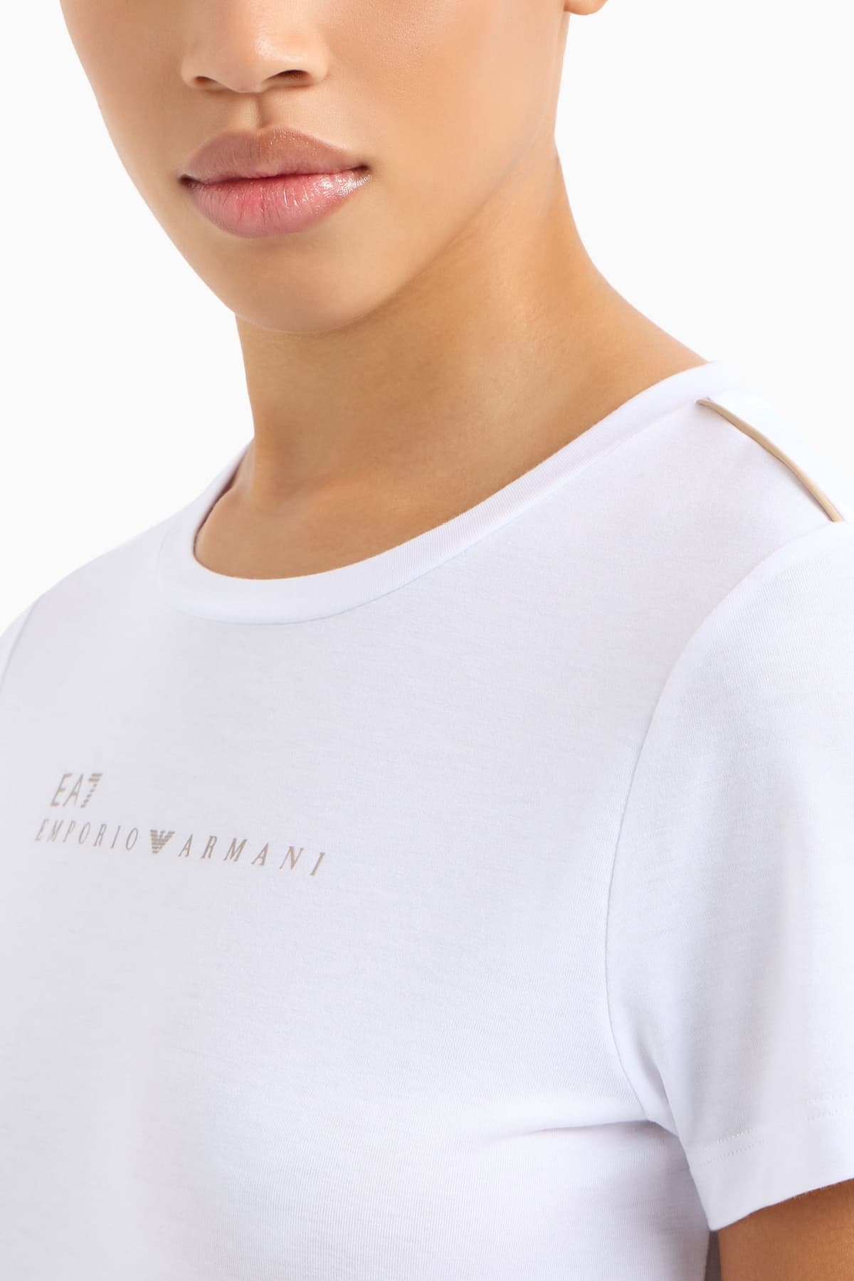 ARMANI 7 T-SHIRT LOGO ΛΕΥΚΟ