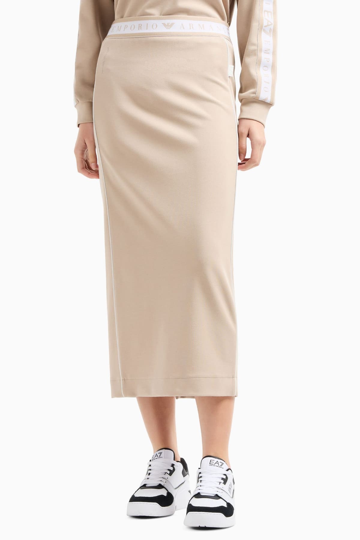 ARMANI 7 ΦΟΥΣΤΑ ΛΑΣΤΙΧΟ LOGO ΣΚΟΥΡΟ ΜΠΕΖ