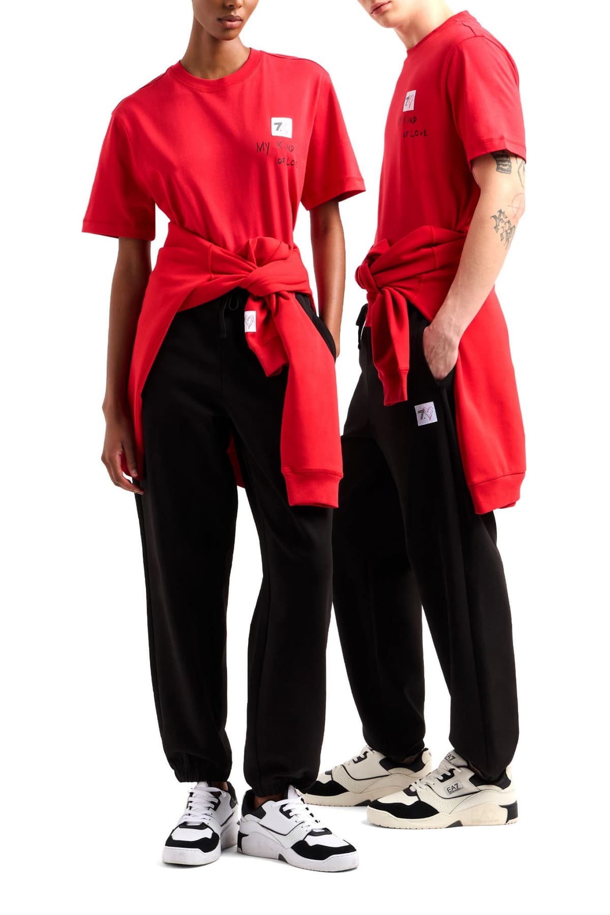 ARMANI 7 T-SHIRT LOGO HEART ΚΟΚΚΙΝΟ