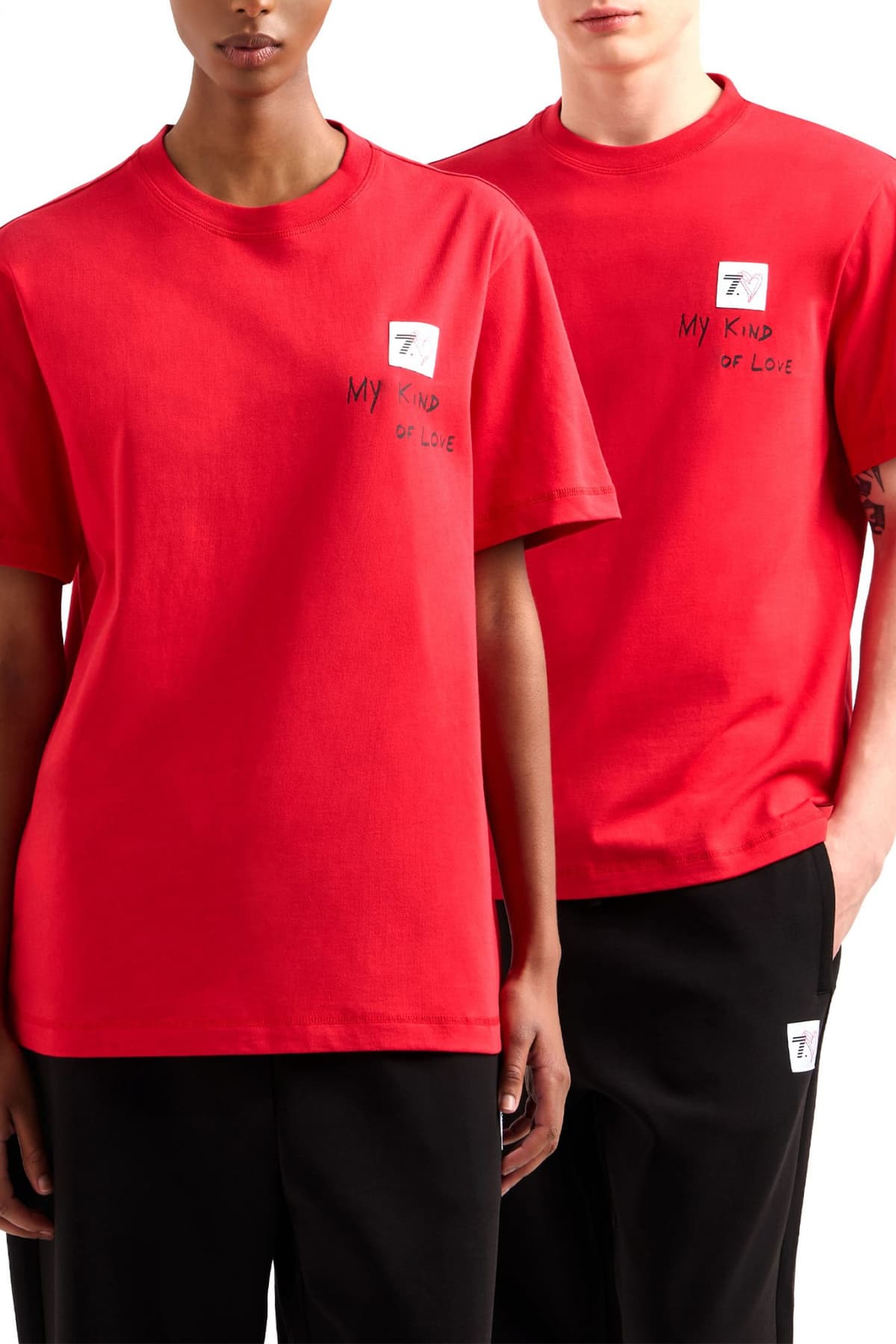 ARMANI 7 T-SHIRT LOGO HEART ΚΟΚΚΙΝΟ