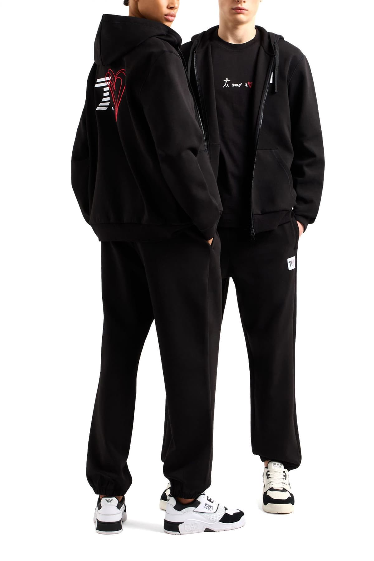 ARMANI 7 T-SHIRT LOGO TI AMO ΜΑΥΡΟ