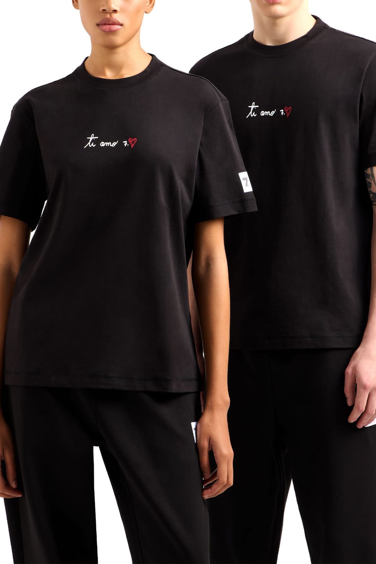 ARMANI 7 T-SHIRT LOGO TI AMO ΜΑΥΡΟ