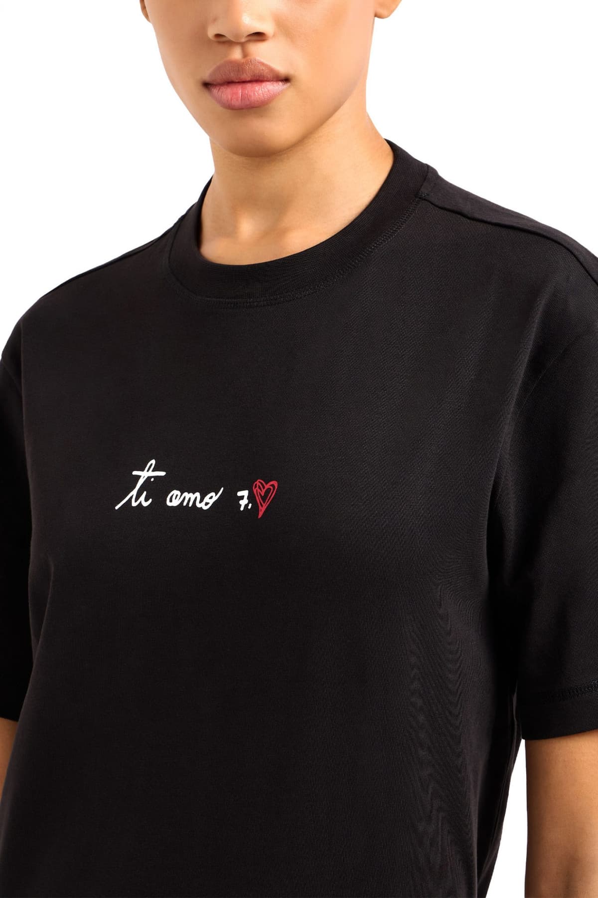 ARMANI 7 T-SHIRT LOGO TI AMO ΜΑΥΡΟ