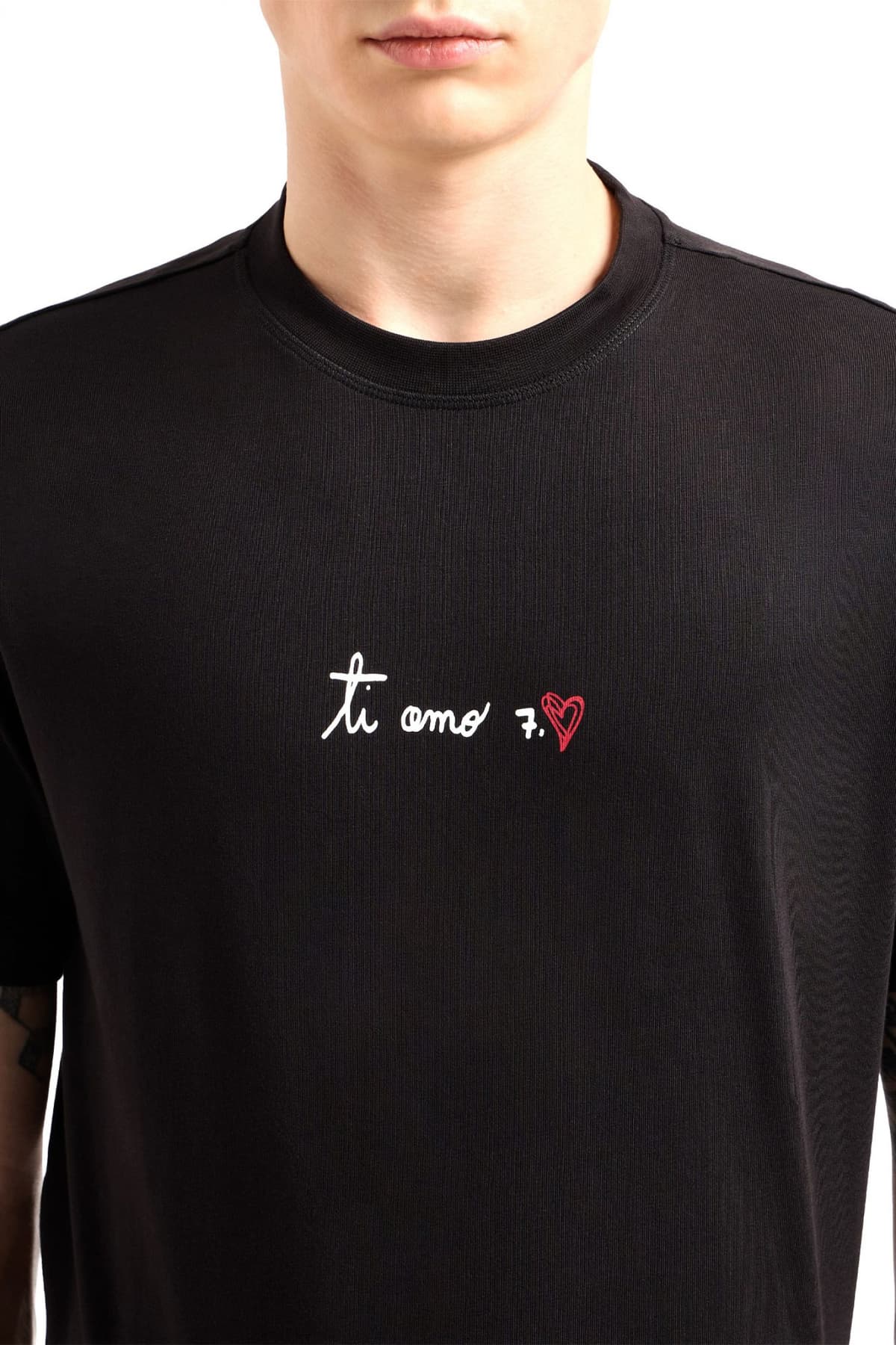 ARMANI 7 T-SHIRT LOGO TI AMO ΜΑΥΡΟ