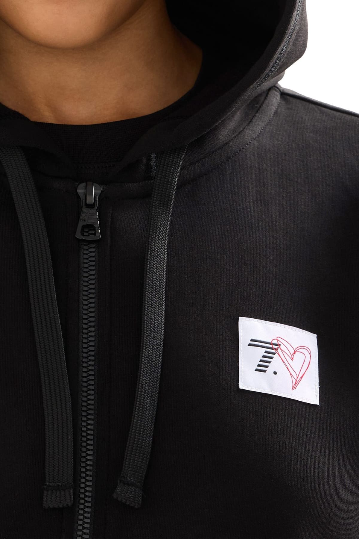 ARMANI 7 ΦΟΥΤΕΡ ZIPHOOD LOGO HEART ΜΑΥΡΟ