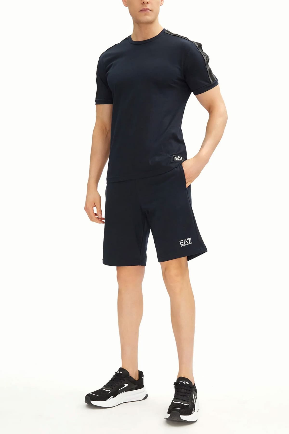 ARMANI 7 ΒΕΡΜΟΥΔΑ ΦΟΥΤΕΡ LOGO ΜΠΛΕ