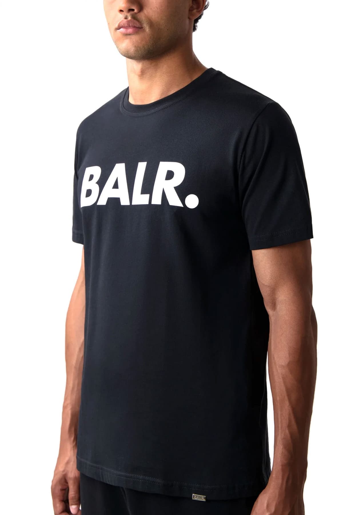 BALR. T-SHIRT BRAND STRAIGHT FIT LOGO ΜΑΥΡΟ