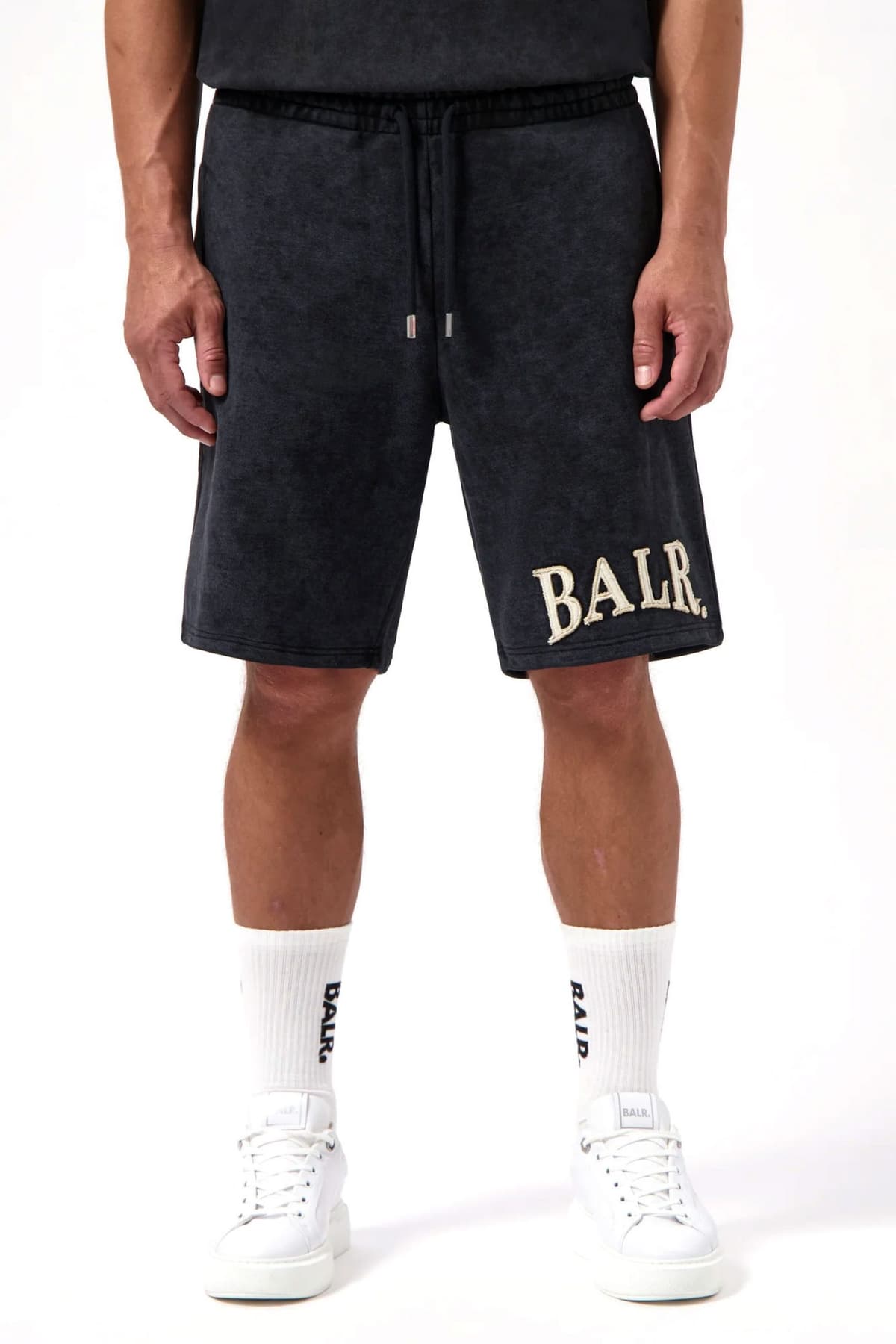 BALR. ΒΕΡΜΟΥΔΑ ΞΕΒΑΜΑΤΑ URBAN WASHED SWEAT SHORTS LOGO ΜΑΥΡΟ