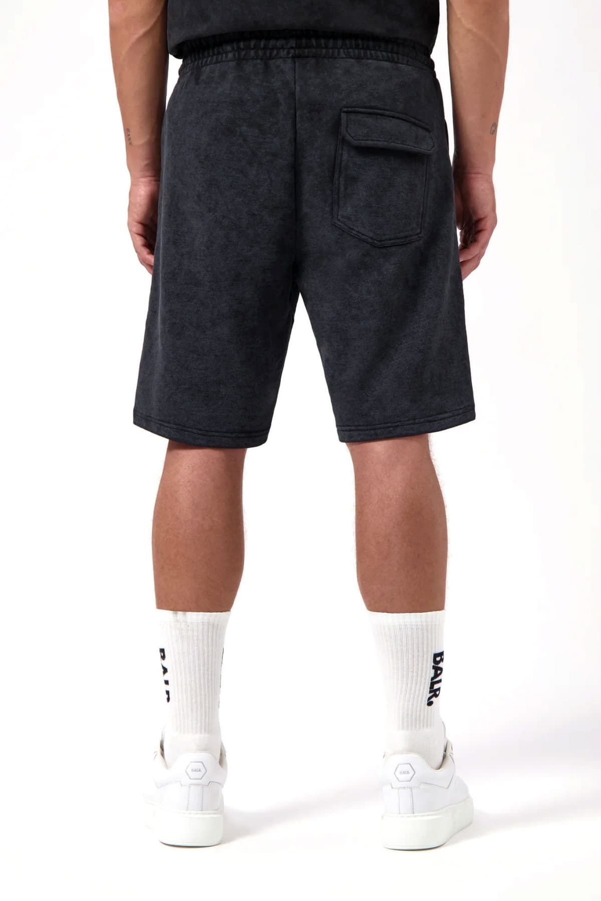 BALR. ΒΕΡΜΟΥΔΑ ΞΕΒΑΜΑΤΑ URBAN WASHED SWEAT SHORTS LOGO ΜΑΥΡΟ