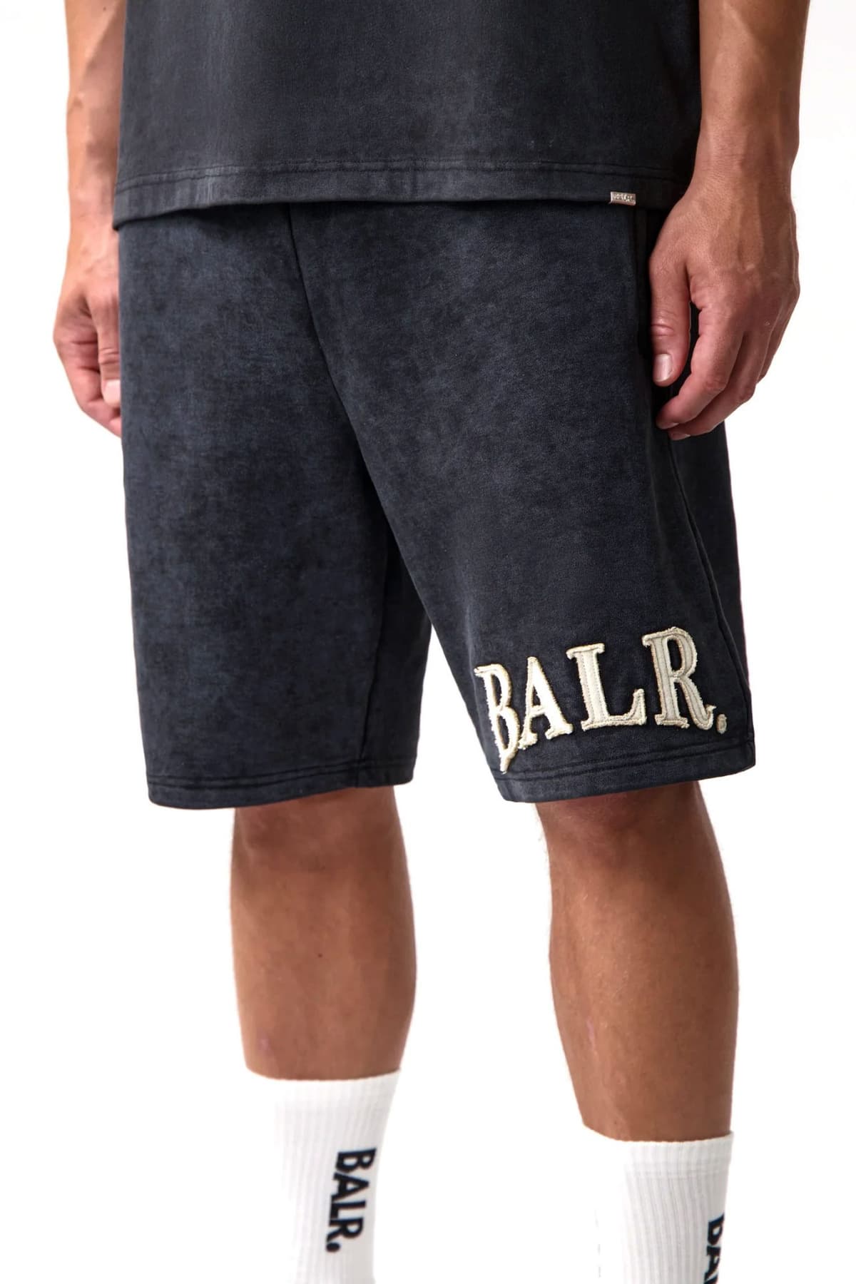 BALR. ΒΕΡΜΟΥΔΑ ΞΕΒΑΜΑΤΑ URBAN WASHED SWEAT SHORTS LOGO ΜΑΥΡΟ