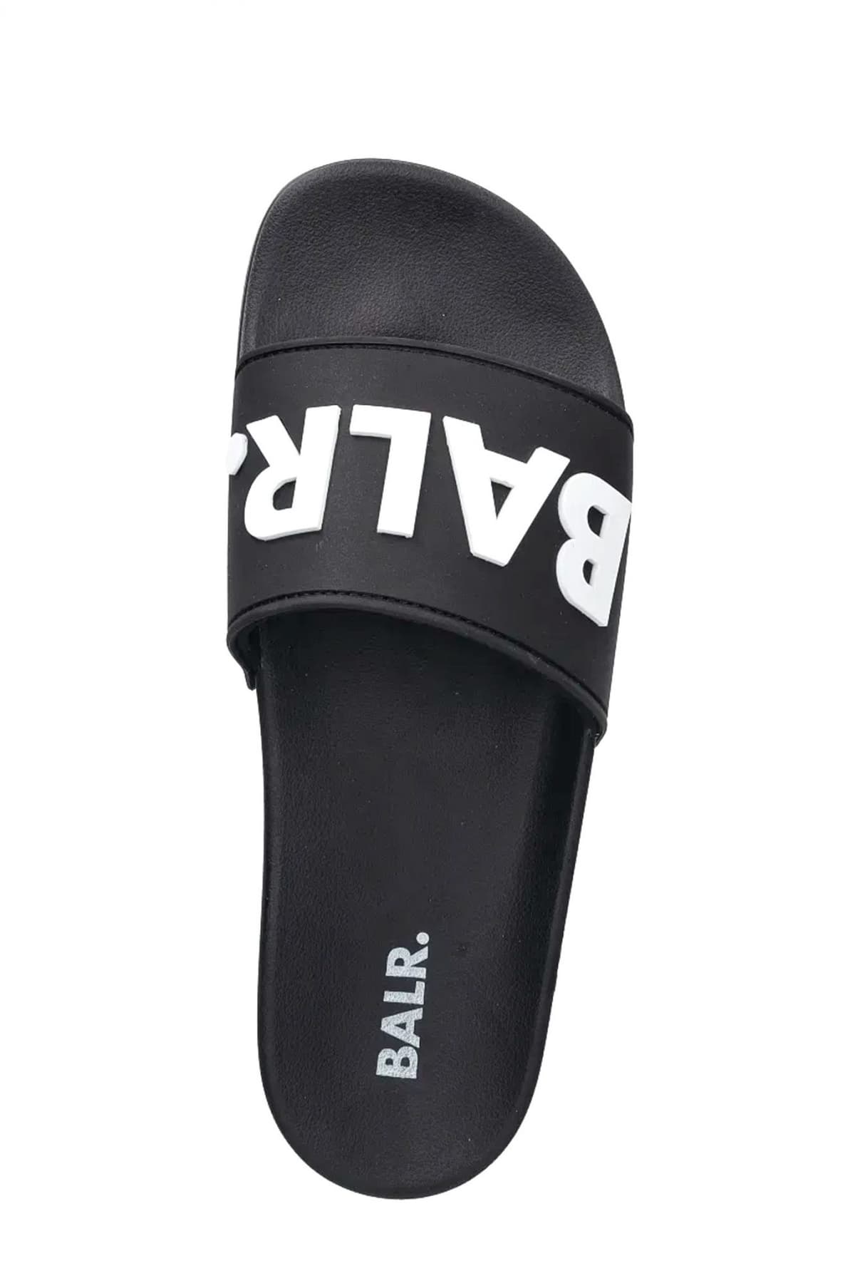 BALR. ΠΑΝΤΟΦΛΕΣ BEACH SLIDE LOGO ΜΑΥΡΟ-ΛΕΥΚΟ