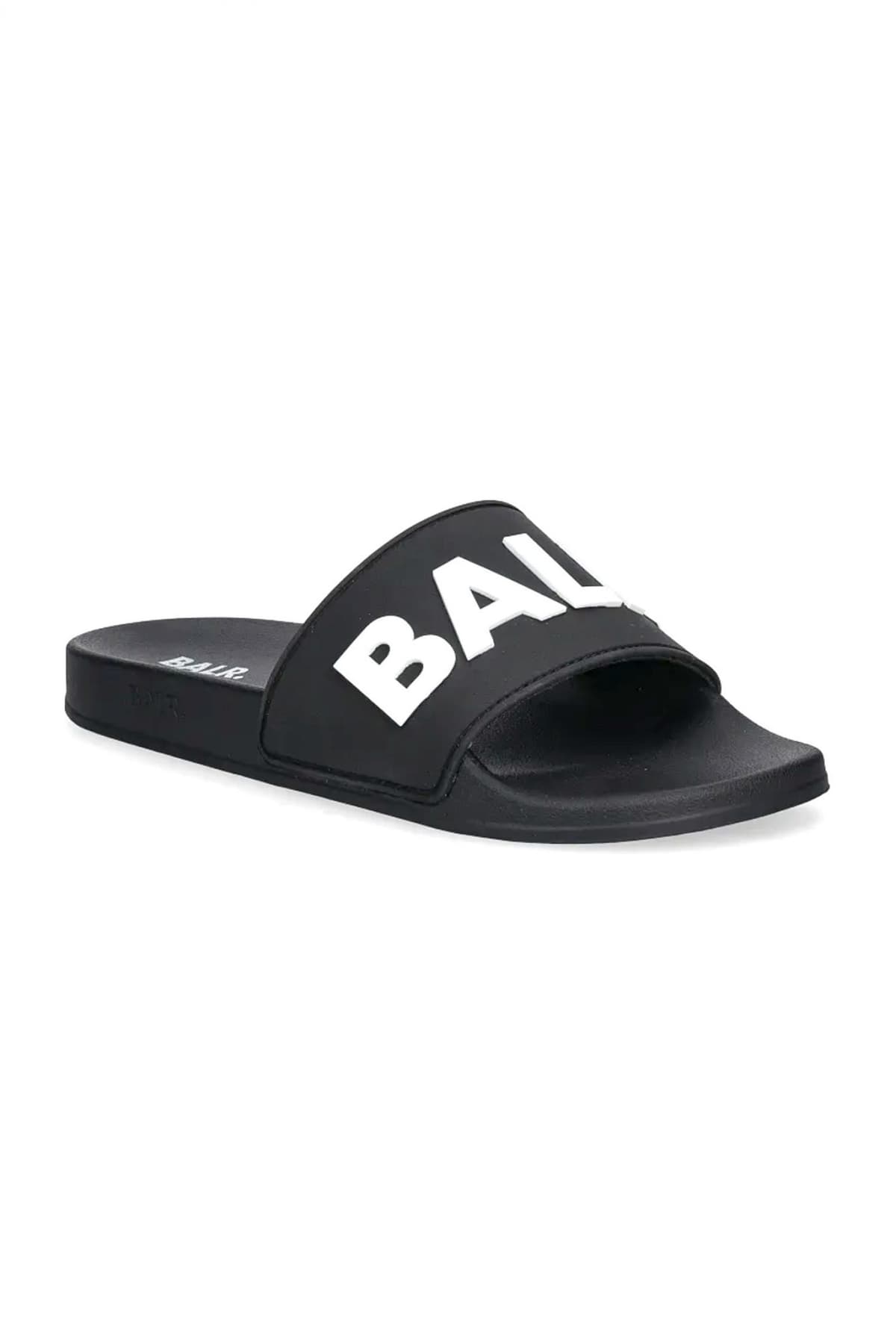 BALR. ΠΑΝΤΟΦΛΕΣ BEACH SLIDE LOGO ΜΑΥΡΟ-ΛΕΥΚΟ